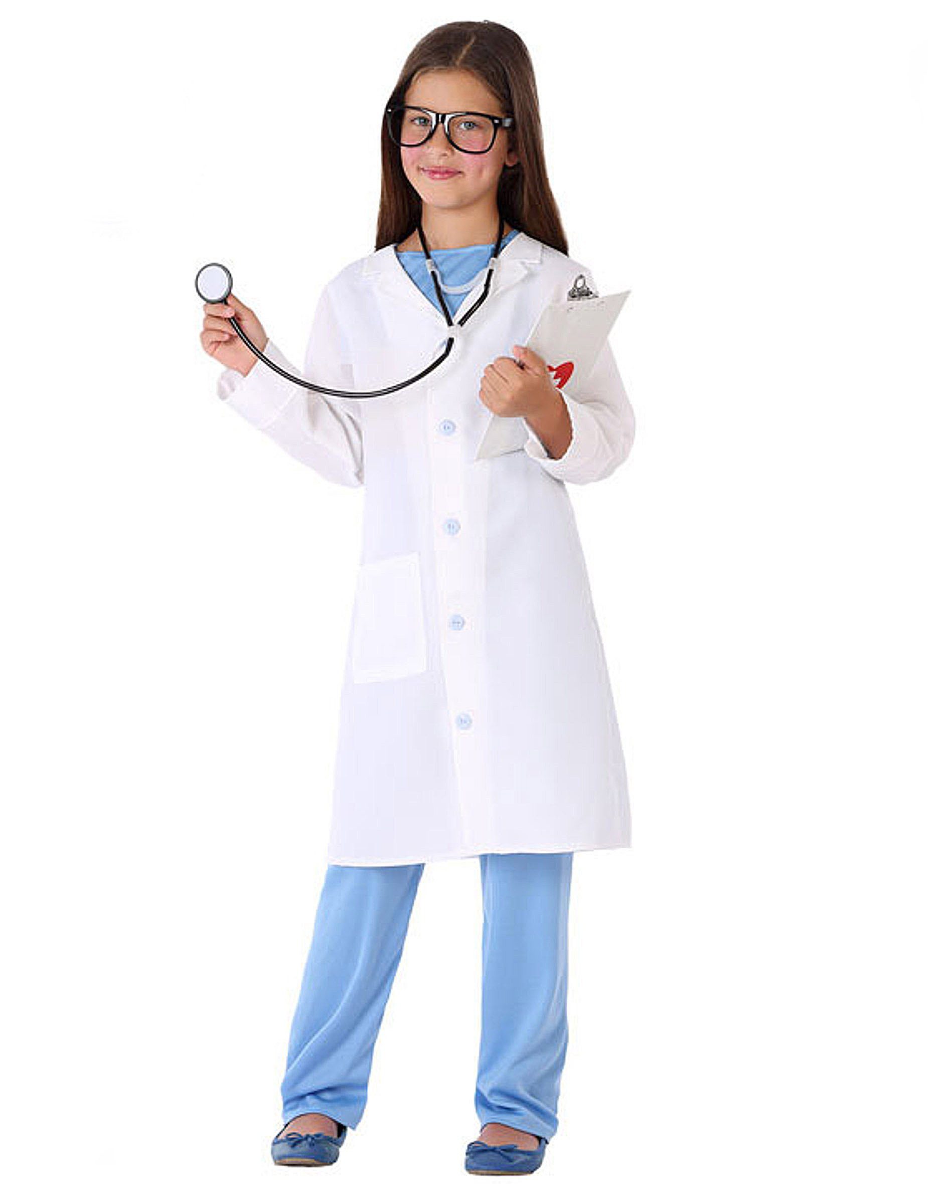 atosa Kostüm Ärztin-Kostüm für Mädchen Faschingskostüm blau-weiss