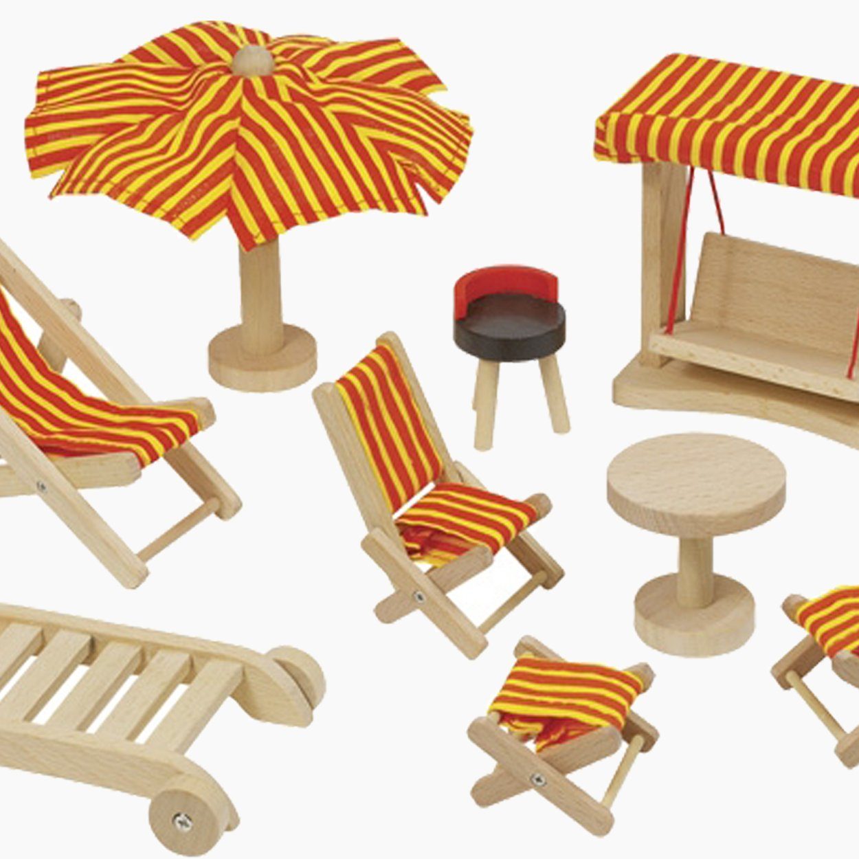 goki Puppenhaus Puppengartenmöbel, (bestehend aus 9 Teilen, 9-tlg., spar set), jede Puppenstube perfekt einrichtet