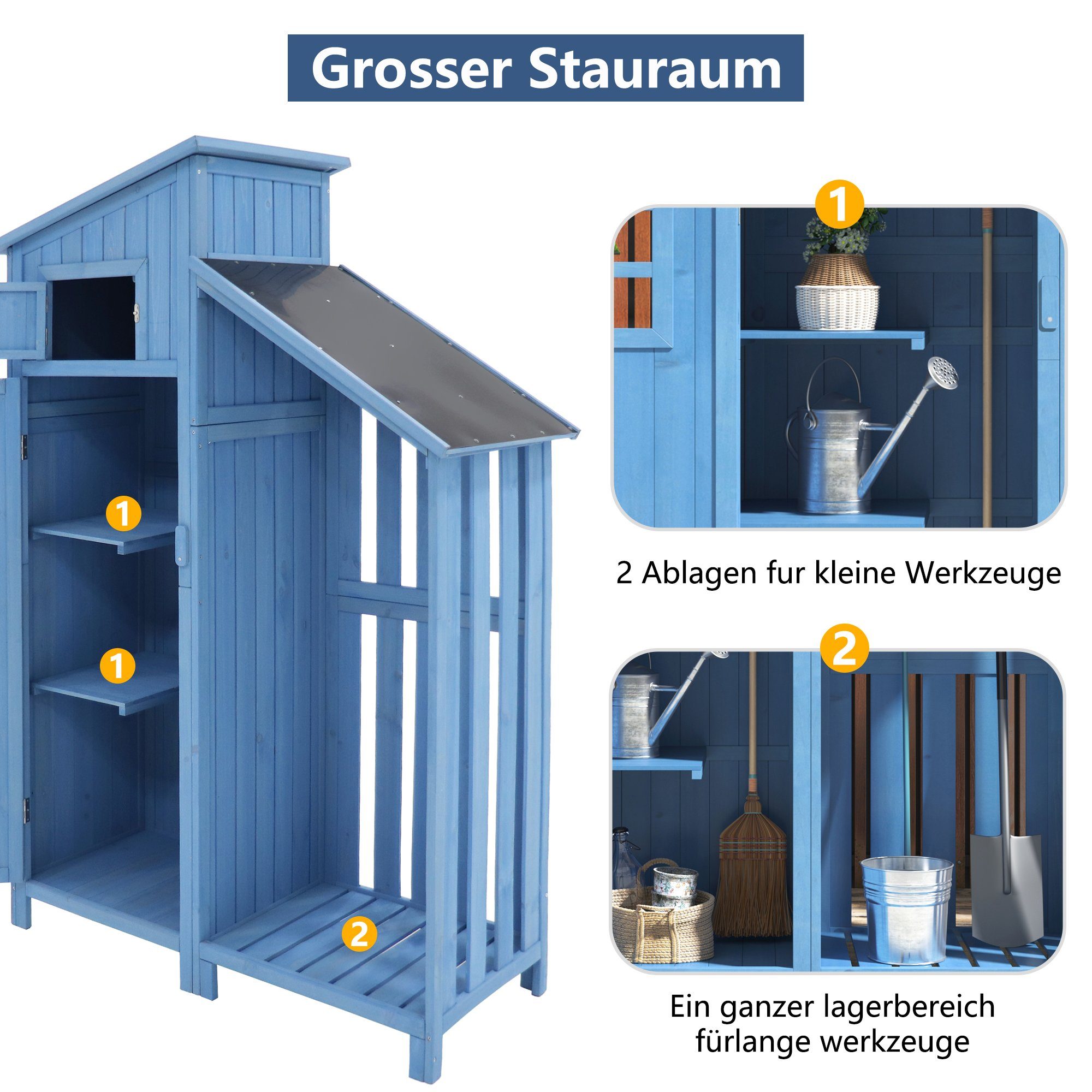 Merax Garten-Geräteschrank, BxT: 124x53 cm, mit günstig online kaufen