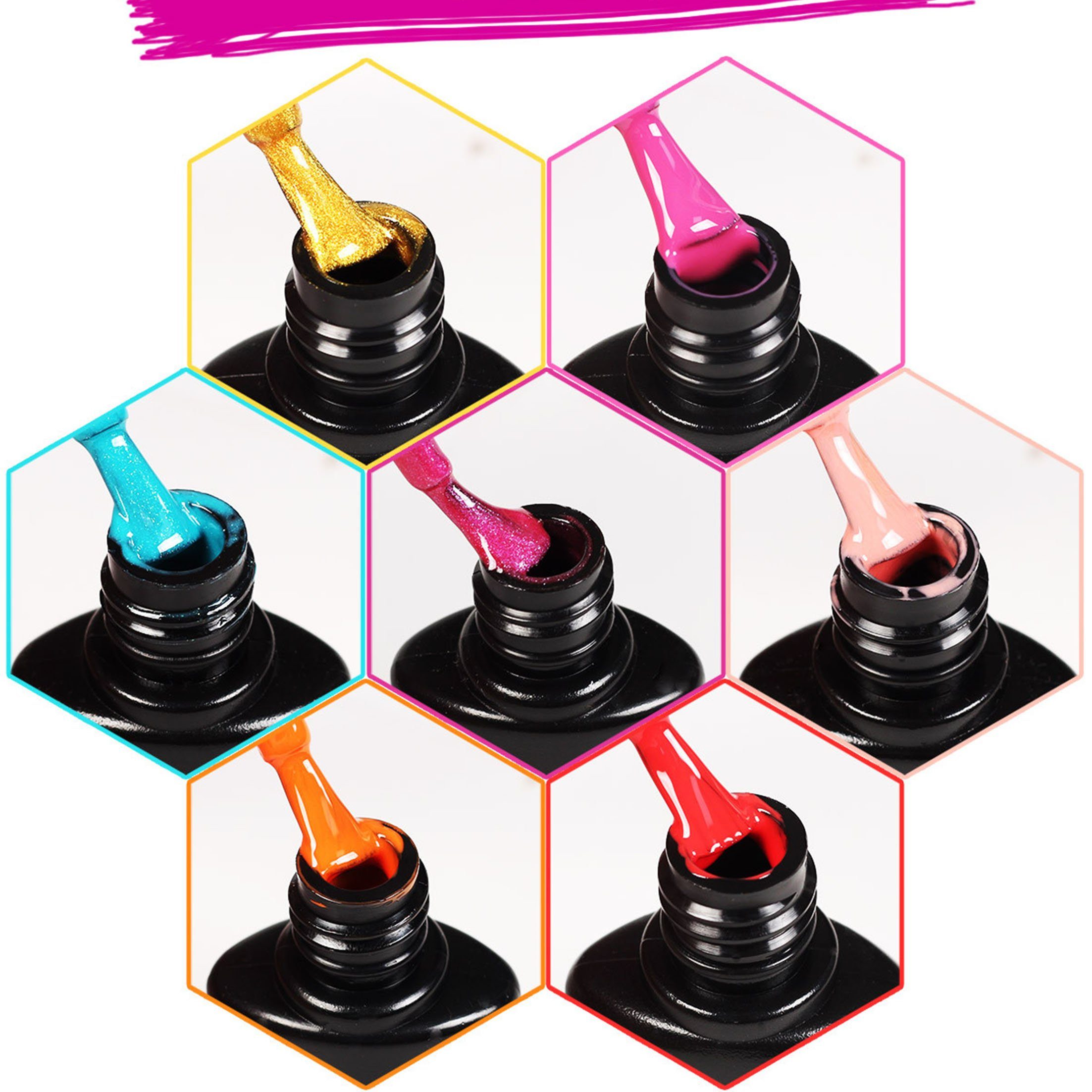 Scheiffy Nagellack-Set 10ml 24 Nail Nail Set Nagellack DIY Art, Nail Set, komplettes Nail 60-tlg., Farben Set Art für pcs, Art Tools von 60 Anfänger/Professionelle Art