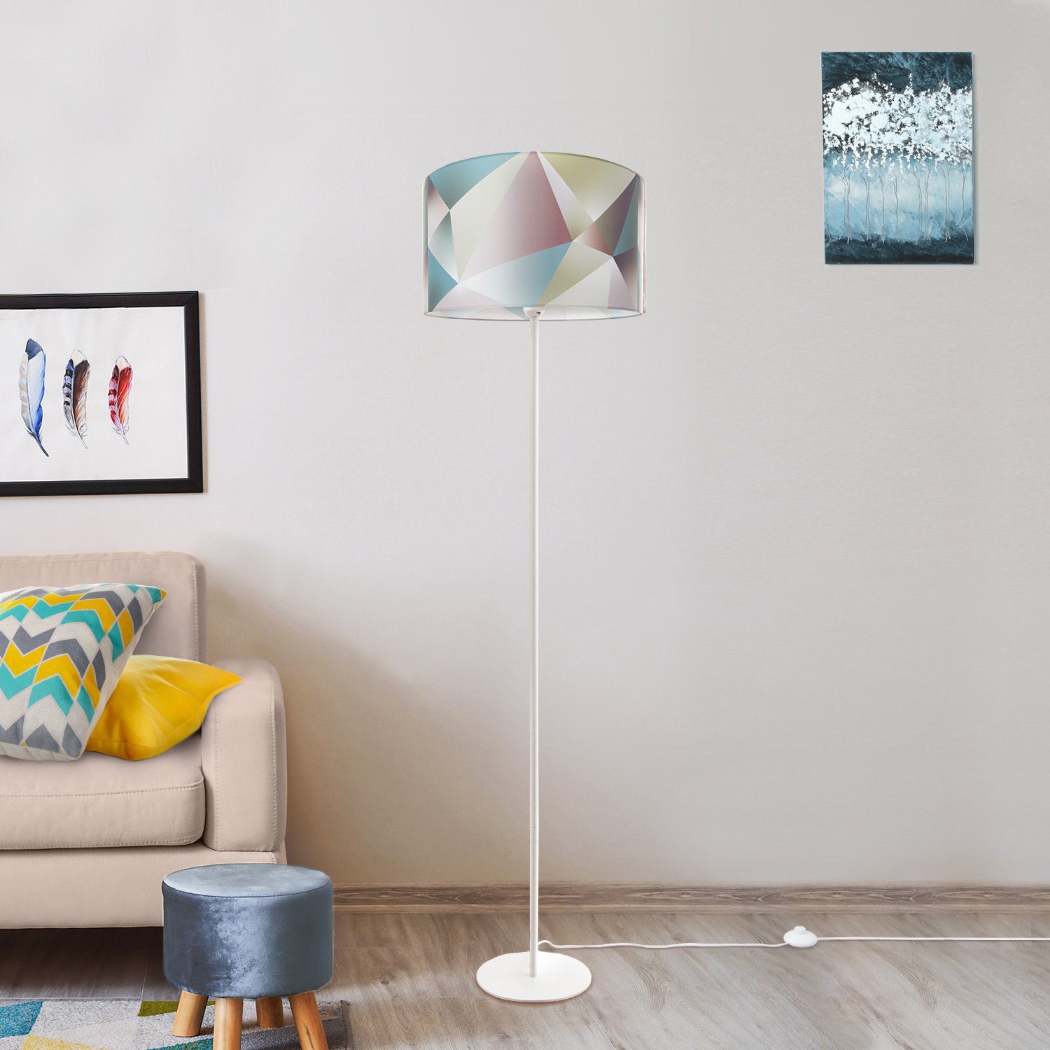 Paco Home Leuchtmittel, Kosy Wohnzimmer Stehlampe 309, Deko Schlafzimmer, ohne Modern LED E27 Pastellfarben