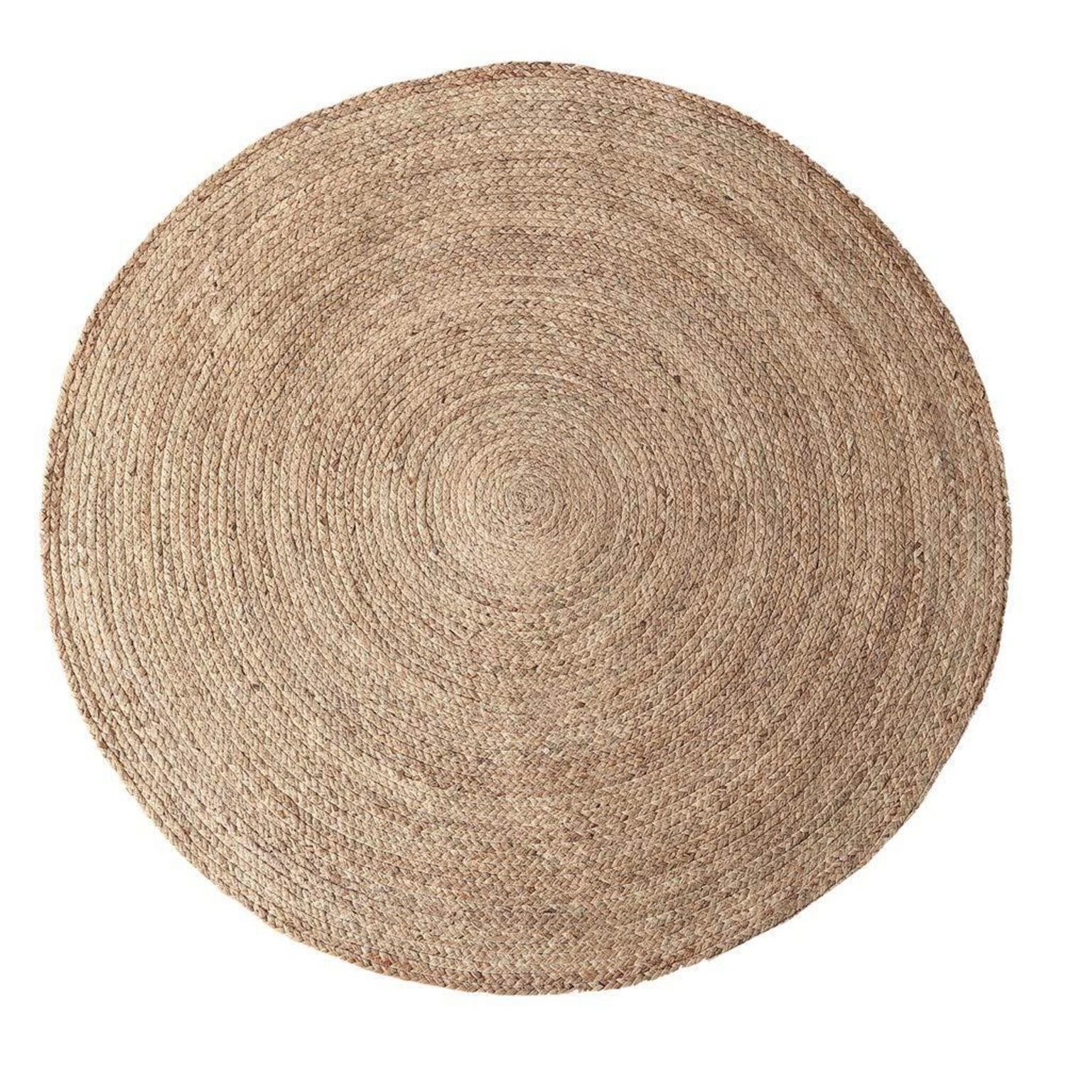LuxusKollektion Outdoorteppich Jute Teppich Rund Natur 50cm, rund, Höhe: 10 mm