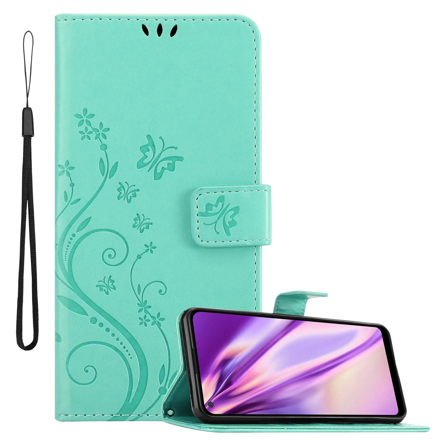 Cadorabo Handyhülle für Samsung Galaxy A11 / M11 Hülle Samsung Galaxy A11 / M11, Hülle Schutzhülle Blumen Flower mit Standfunktion Kartenfach Magnet
