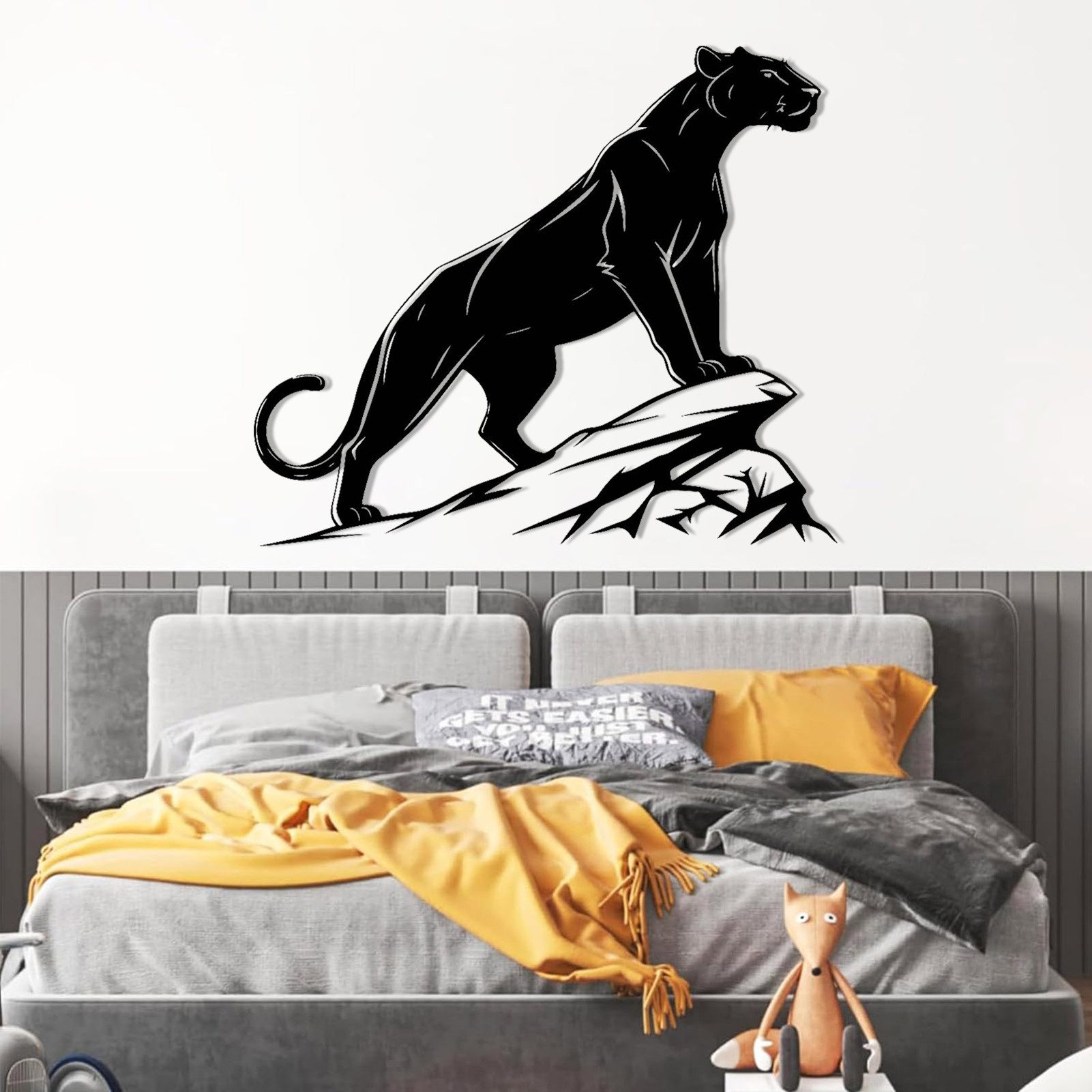 Jumpeak Wanddekoobjekt Panther Metall Wanddekoration - Stylische Wandkunst für Wohnzimmer, Metall Wandkunstdekoration als Augeweide für Modernes Zuhause