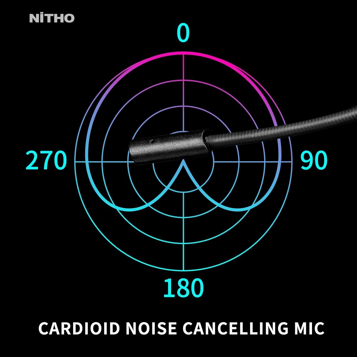 NITHO SND-TI21-RK aufwerten Farbveränderungen, ansprechende dynamische die und Gaming-Headset mit für sorgen, und Setup RGB-Licht) Surround-Sound für eine Optik Geräuschunterdrückung (RGB-Beleuchtung Gaming-Headset Ihr