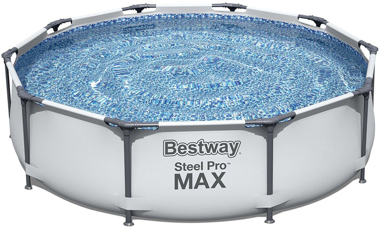 BESTWAY Framepool BESTWAY Steel Pro MAX 366x76cm Stahlrahmenbecken, grau