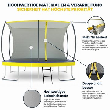 Zero Gravity Gartentrampolin oval/rechteckig, inkl. Leiter & Sicherheitsnetz, TÜV zert., 3 Größen:, 305 x 213 cm, 366 x 244 cm, 457 x 366 cm