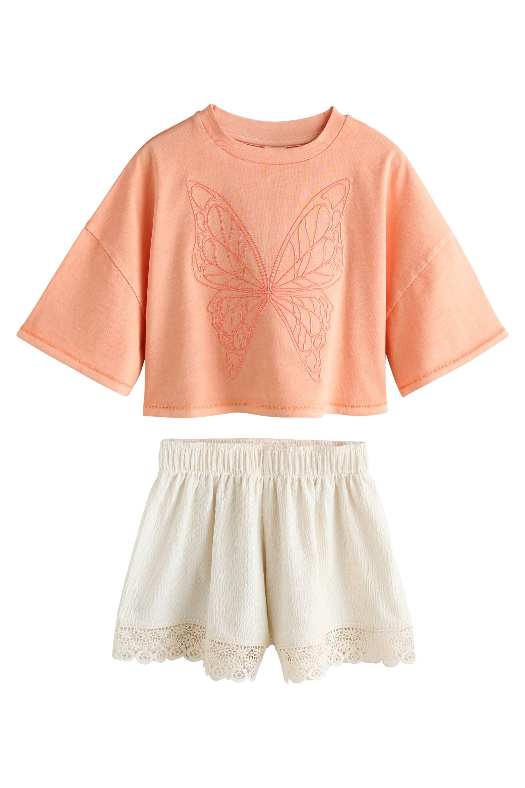 Next T-Shirt & Shorts T-Shirt und strukturierte Shorts im Set (2-tlg)