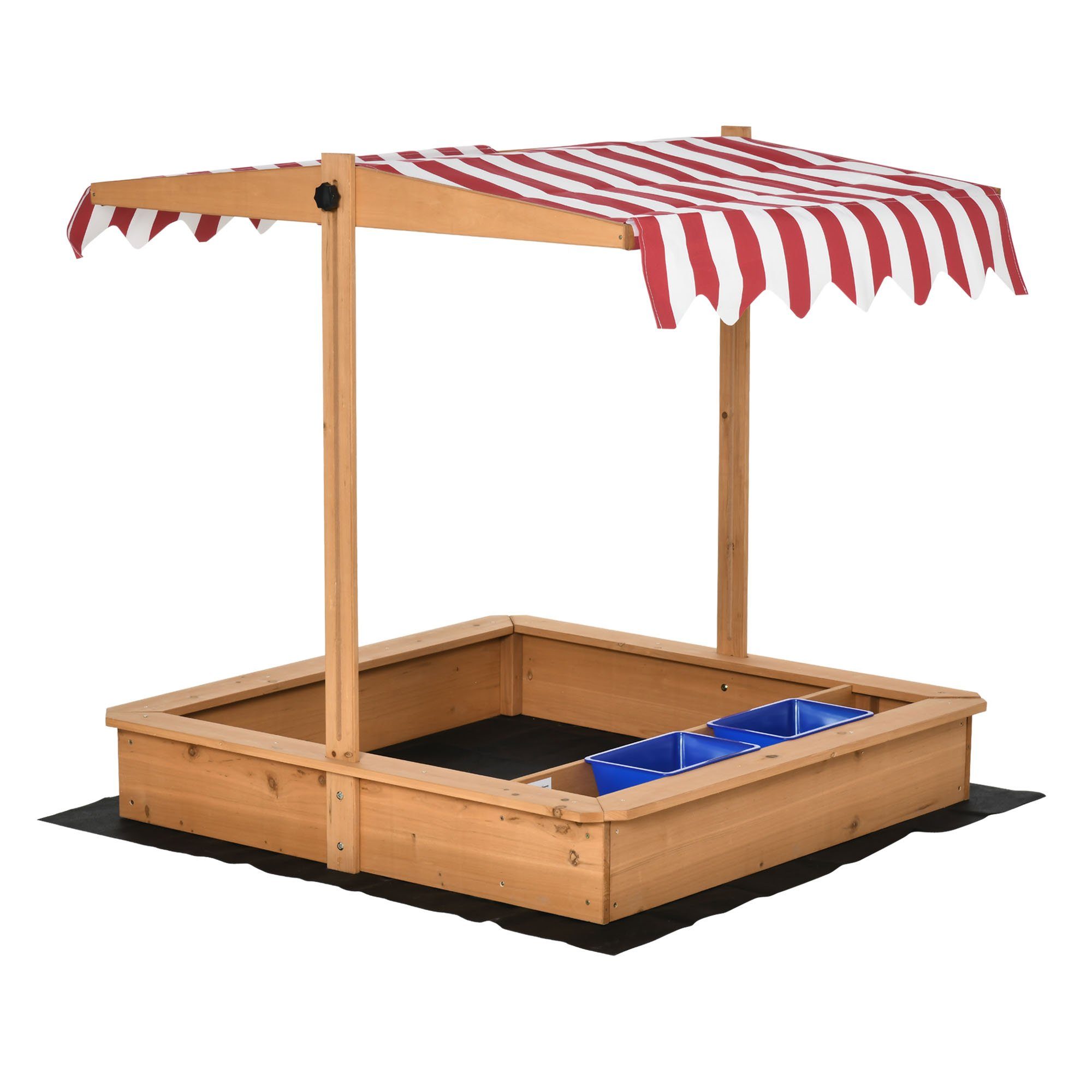 Outsunny Sandkasten mit Abdeckung Dach, (Sandmuschel, günstig online kaufen
