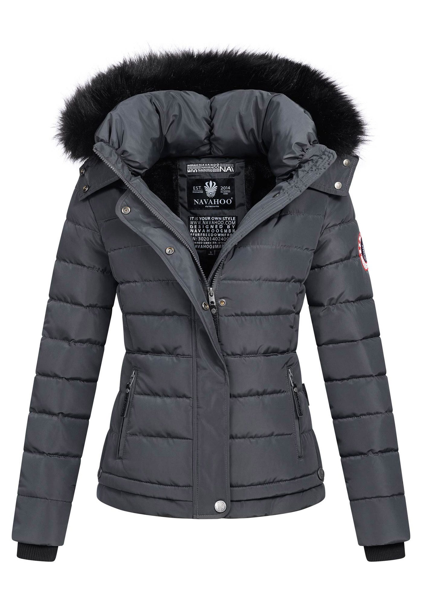 Navahoo Steppjacke Chloe hochwertige Winterjacke mit abnehmbarer Kapuze – Bild 5 von 5