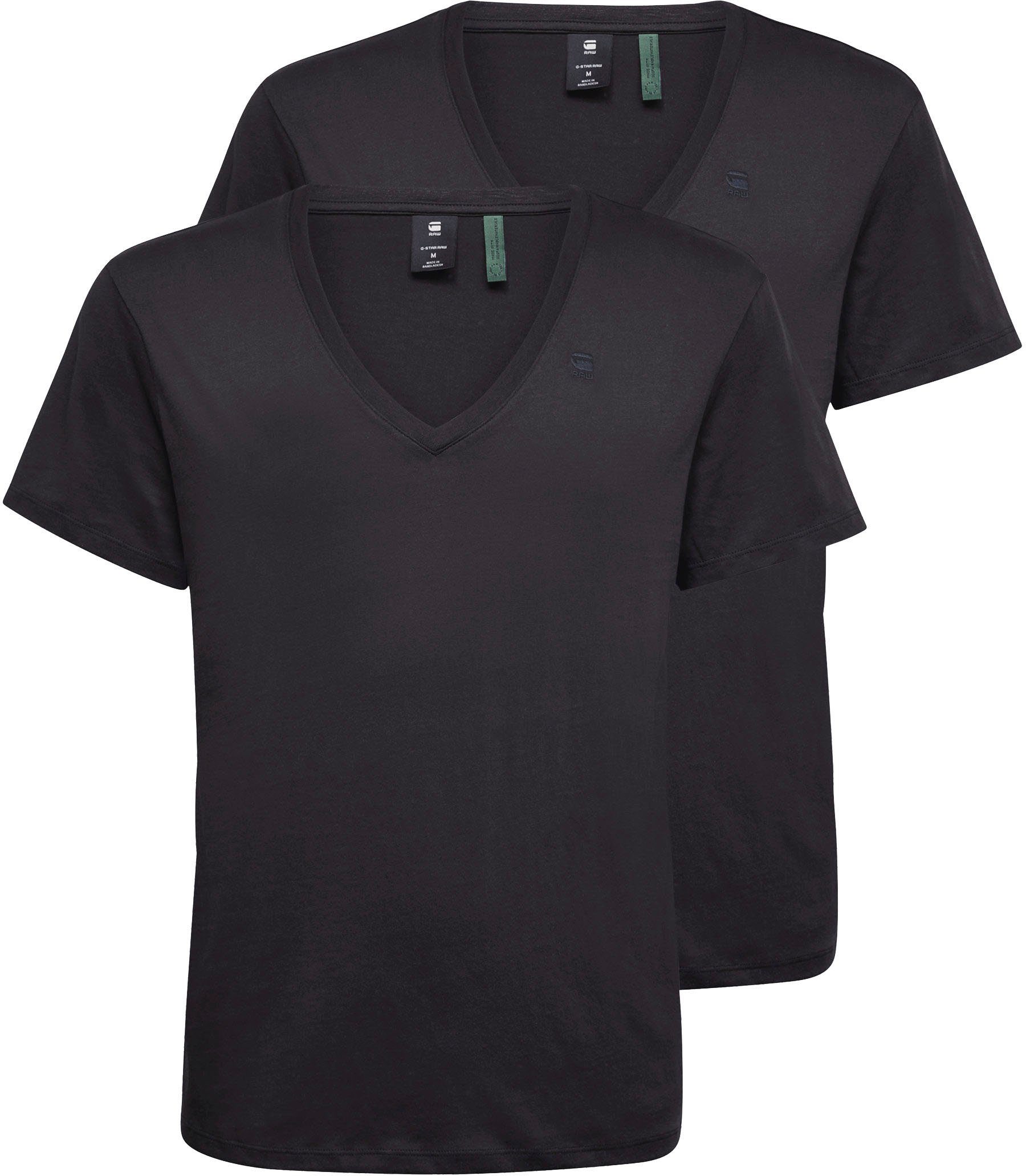 G-Star RAW V-Shirt »Base htr v t s/s 2-pack« (Packung, 2-tlg., 2er-Pack)