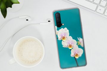 MuchoWow Handyhülle Orchidee - Blumen - Pflanze - Weiß - Lila, Phone Case, Handyhülle OnePlus Nord CE 5G, Silikon, Schutzhülle