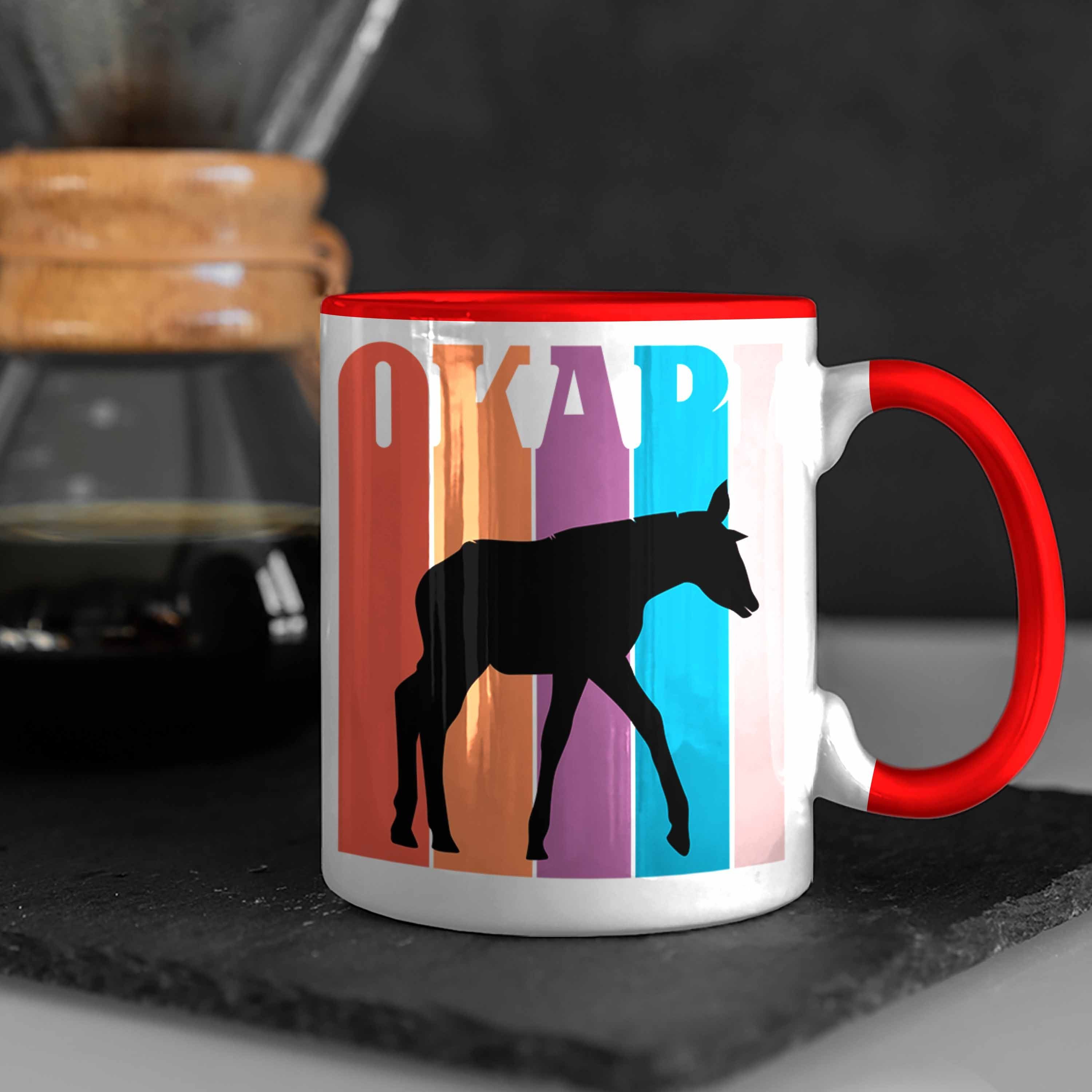 Geschenk Lustige Tasse Liebhaber Okapi Rot Trendation Grafik Tasse für Okapi