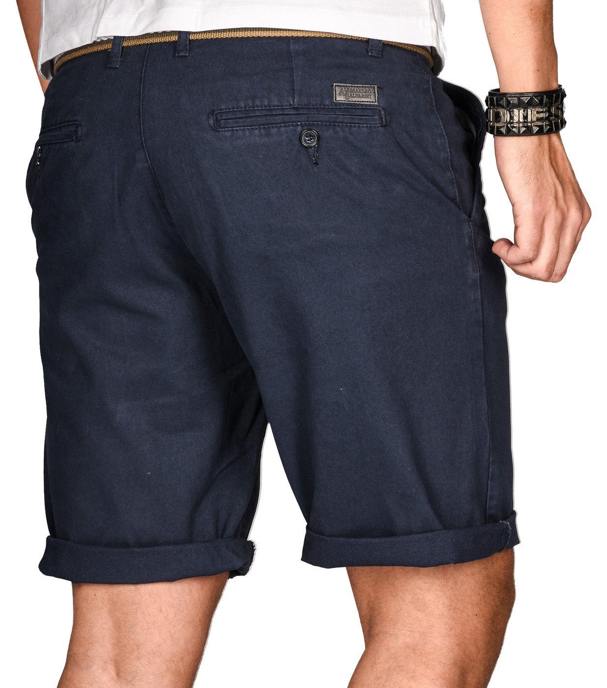 Alessandro Salvarini Shorts Herren mit Gürtel – Baumwoll Shorts Regular Fit Bequeme Sommer Shorts mit Taschen und hohem Komfort – Bild 3 von 4