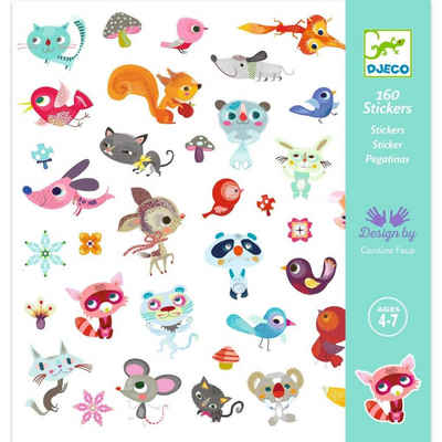 DJECO Sticker 160 DJECO Sticker für Kinder ab 4 Jahren mit tollen Motiven