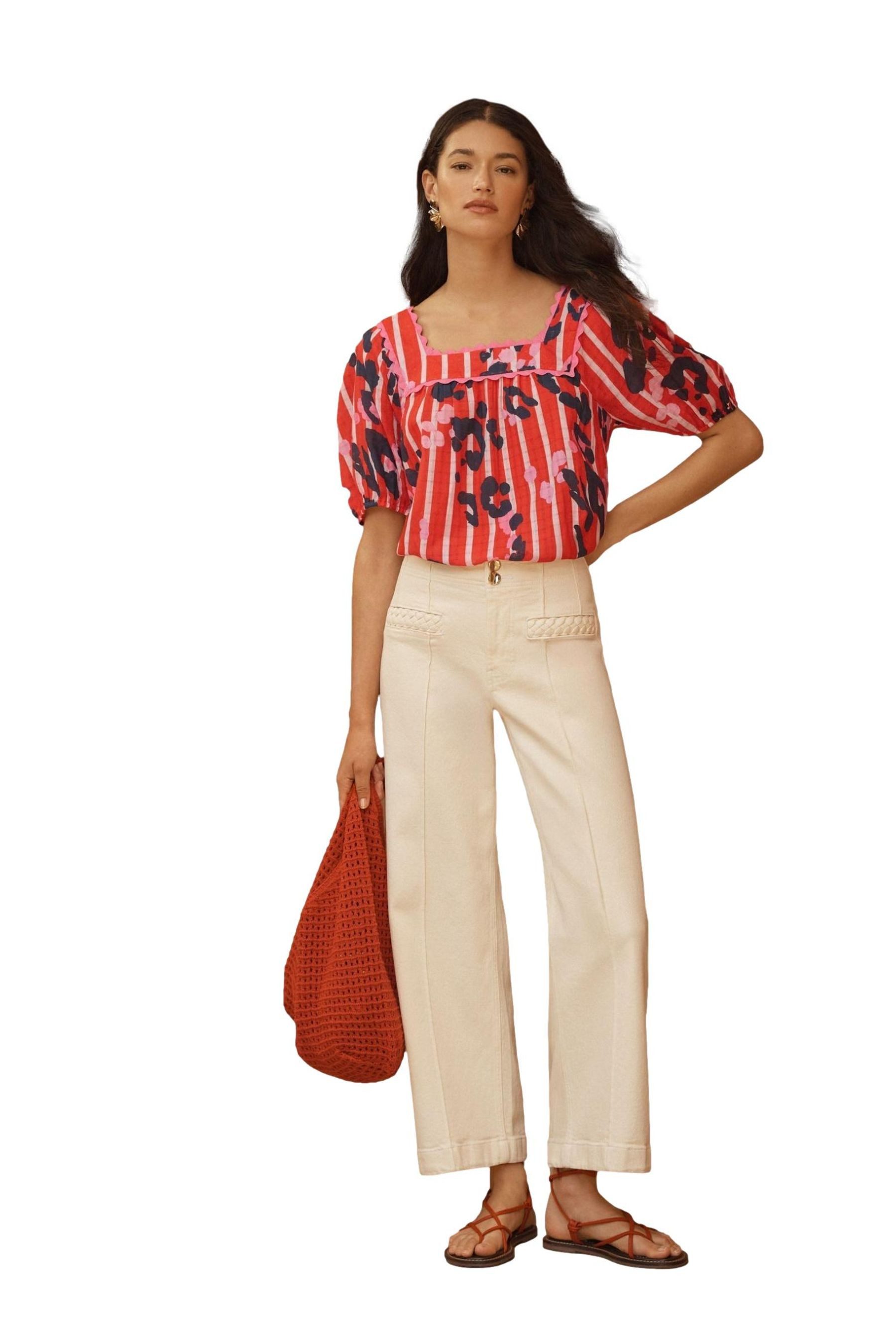 Kurzarmbluse Love & Roses Bluse mit Puffärmeln
