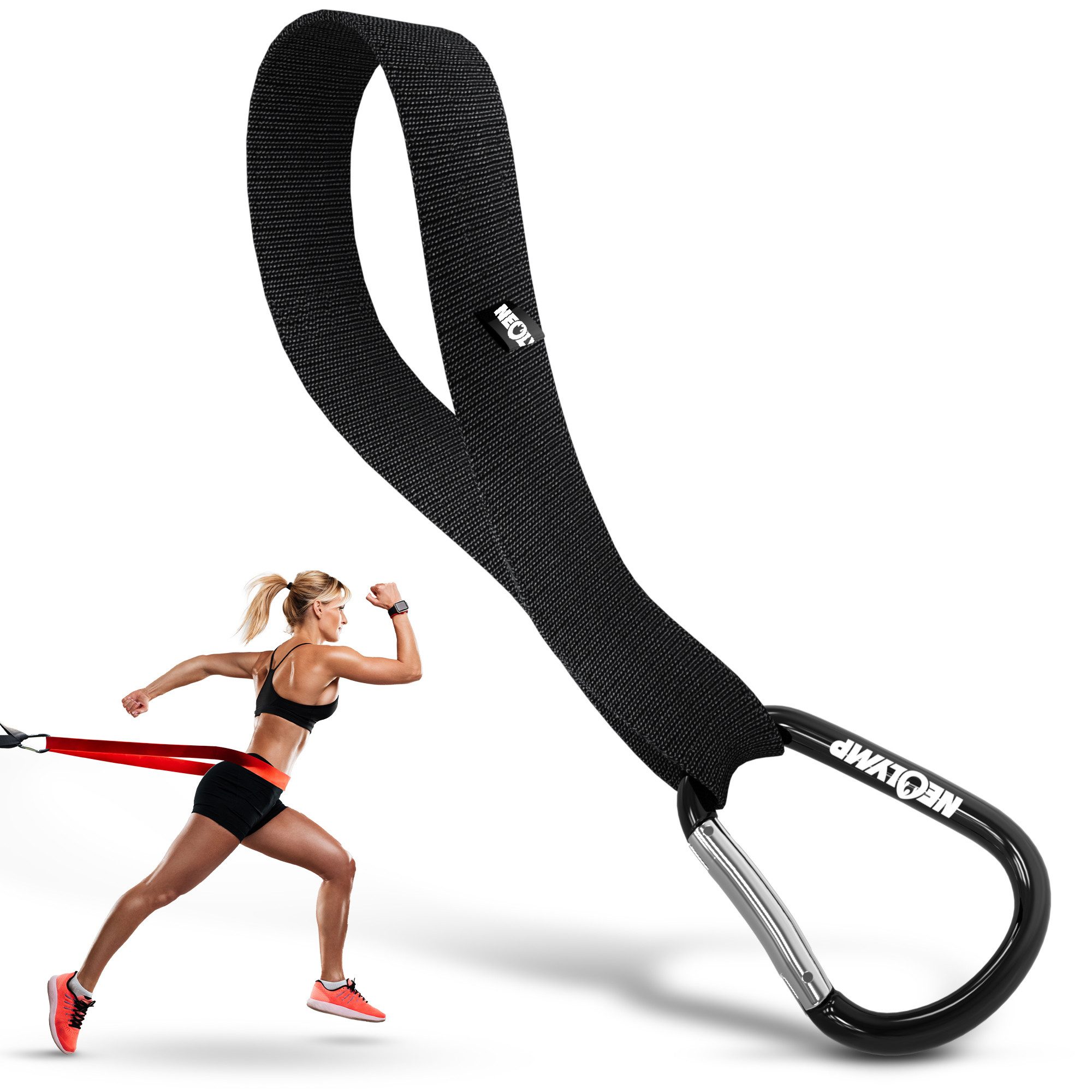 NEOLYMP Karabiner Premium Multi-Anker mit Karabiner – Befestigung für Fitnessbänder, (Robuste Befestigung für Fitnessbänder - stabil, flexibel & vielseitig), Geeignet Indoor & Outdoor, Functional Training, Home Gym – stabil