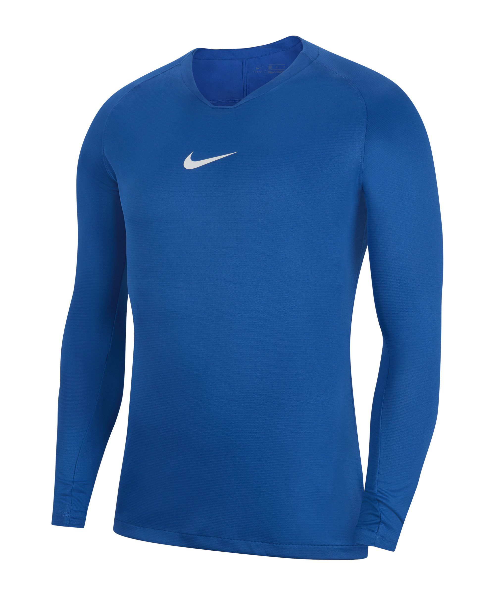 Nike Funktionsshirt Park First Layer Langarmshirt Daumenöffnung blauweiss