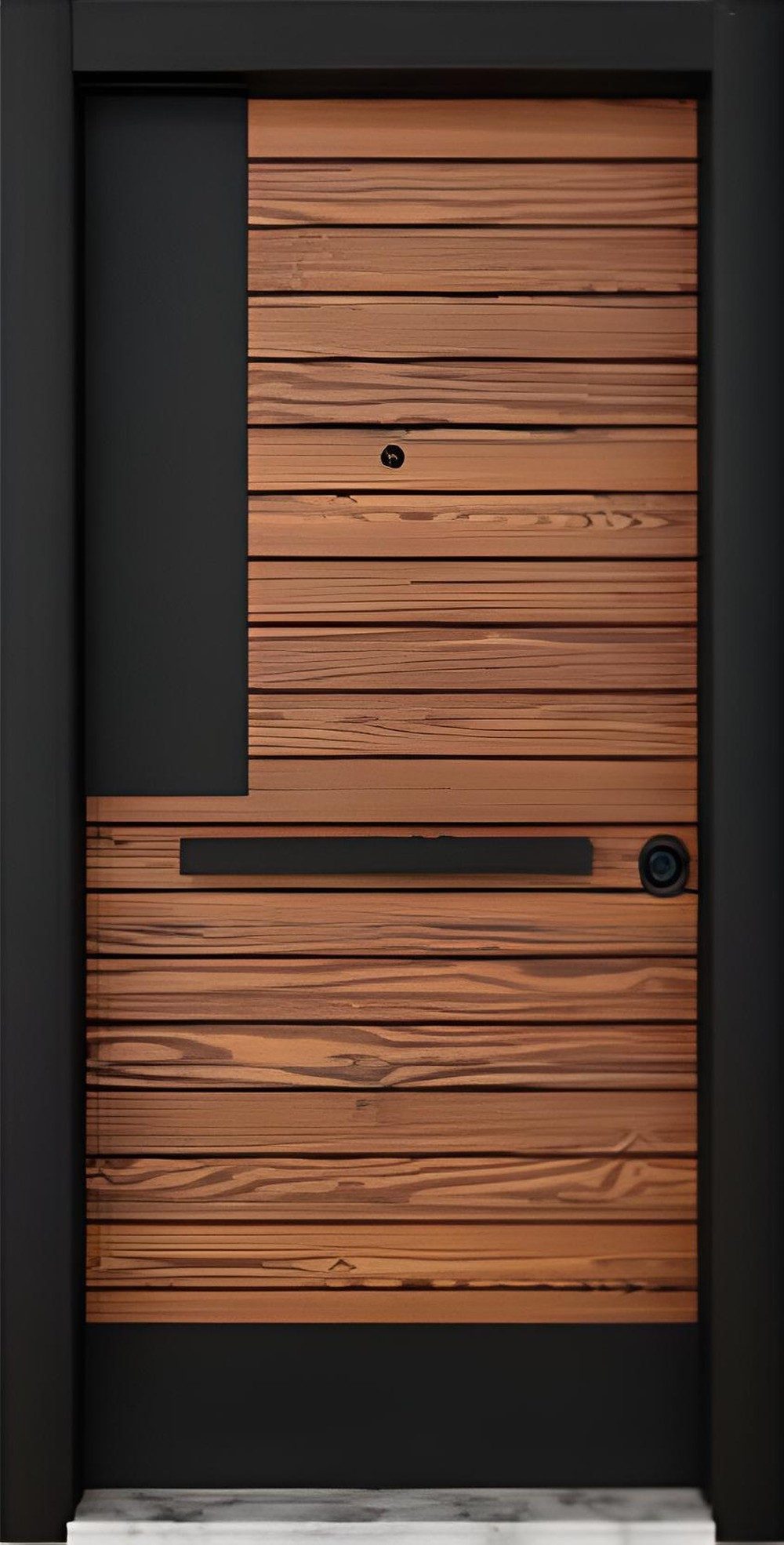 JVmoebel Haustür Exklusive Braune Haustür Designer Metall Holz Wohnungstüren, Made in Europa