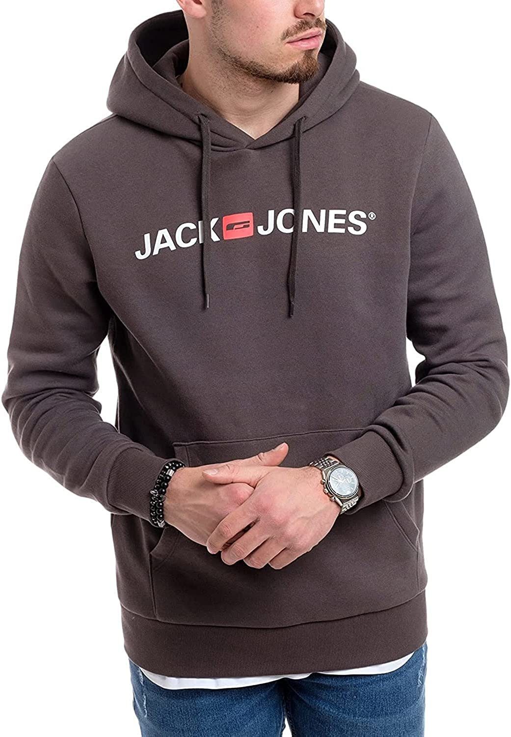 Jack & Jones Kapuzensweatshirt modische Hoodies mit Logoprint (Spar-Set, 3er Pack) Unifarbene Pullover mit flauschigem Innenfutter