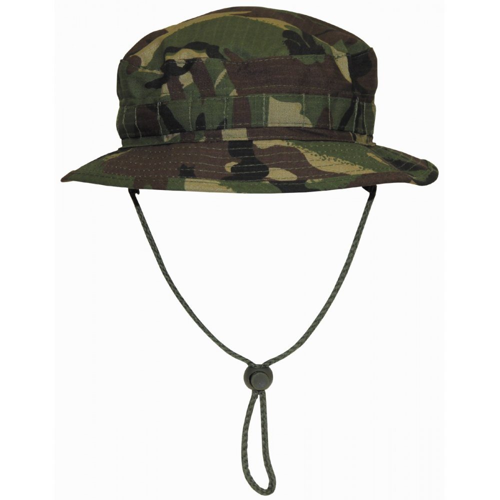 MFH Outdoorhut Brit. Buschhut, mit Kinnband, SF Boonie, DPM tarn - XL (Packung) umlaufende Schlaufen