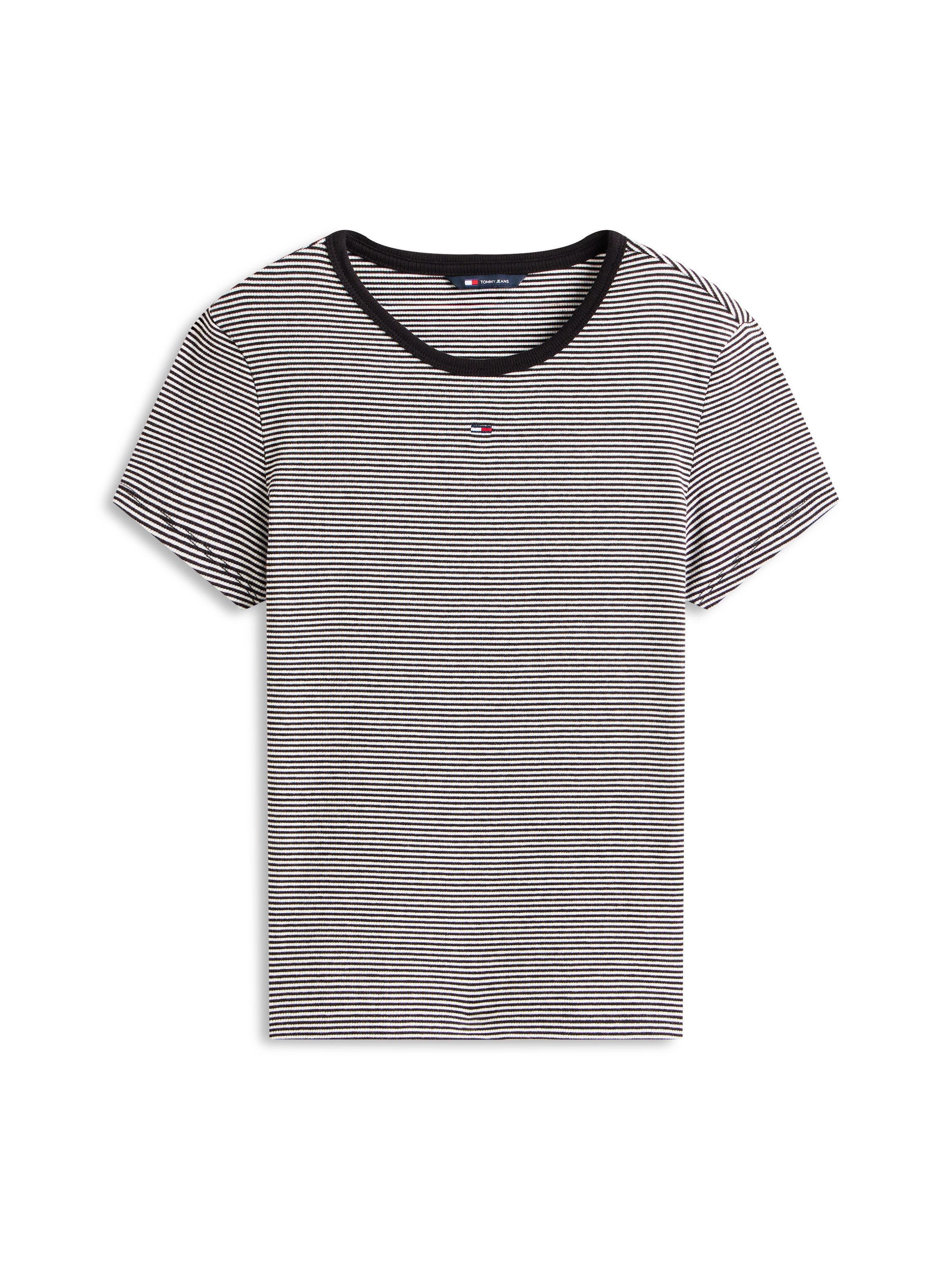 Tommy Jeans Kurzarmshirt TJW ESSENTIAL RIB SHORT SLEEVE EXT Baumwollmischung in gerippter Struktur, Slim Fit – Bild 4 von 5