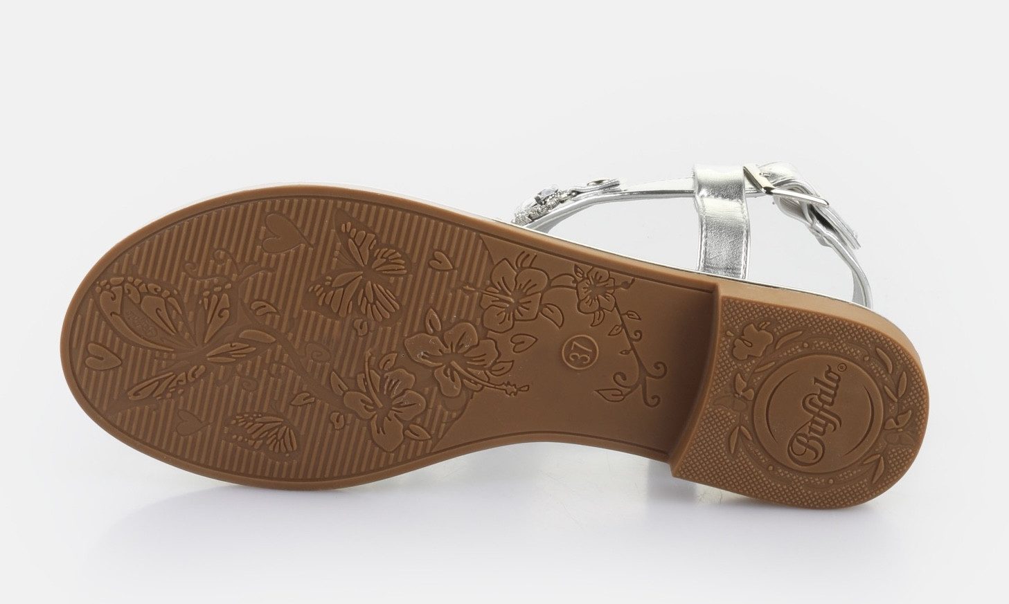 Buffalo KIRA ICE Zehentrenner, Riemchensandale, Sommerschuh, Urlaubsandale, Memory Foam Innensohle