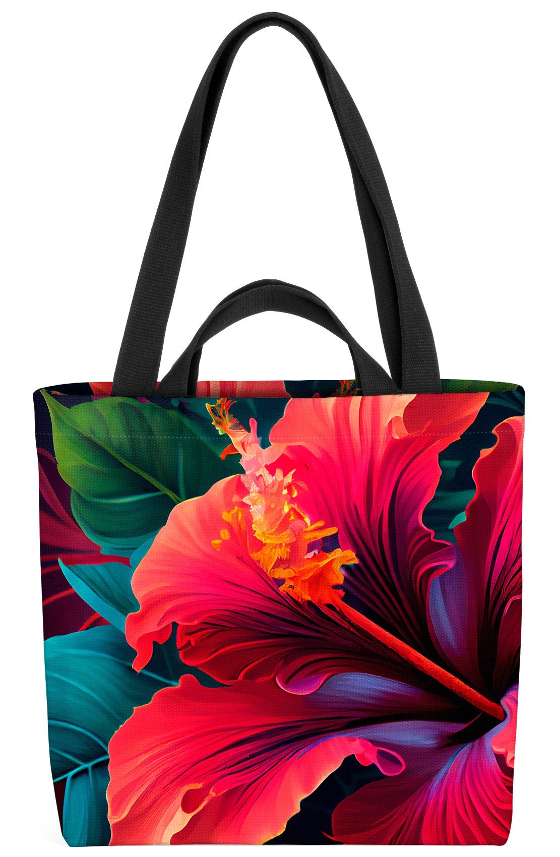 VOID Henkeltasche (1-tlg), Hibiskus Bild Blumenbild dschungel reise urlaub pflanzen garten gewäc | Henkeltaschen