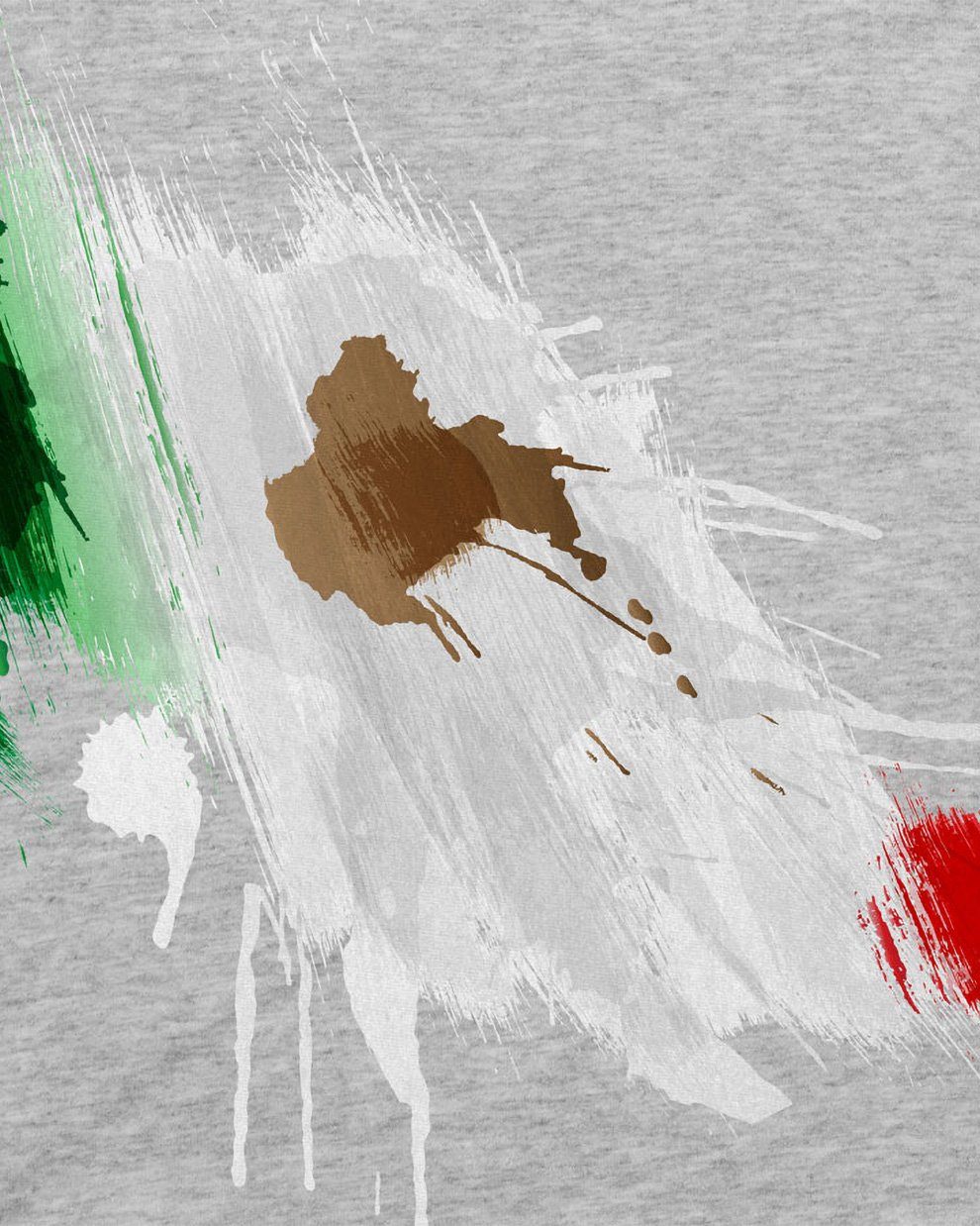Herren Fahne style3 Print-Shirt Mexico T-Shirt Sport WM Fußball grau meliert Flagge Mexiko EM