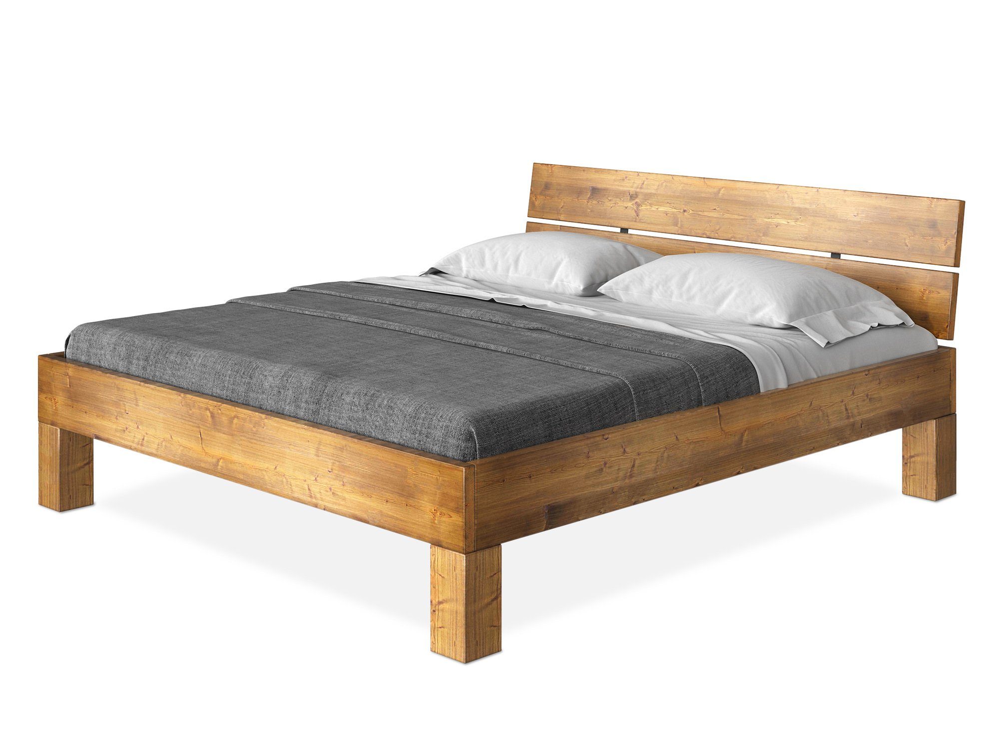 Moebel-Eins Massivholzbett, CURBY 4-Fuß-Bett mit Kopfteil, günstig online kaufen