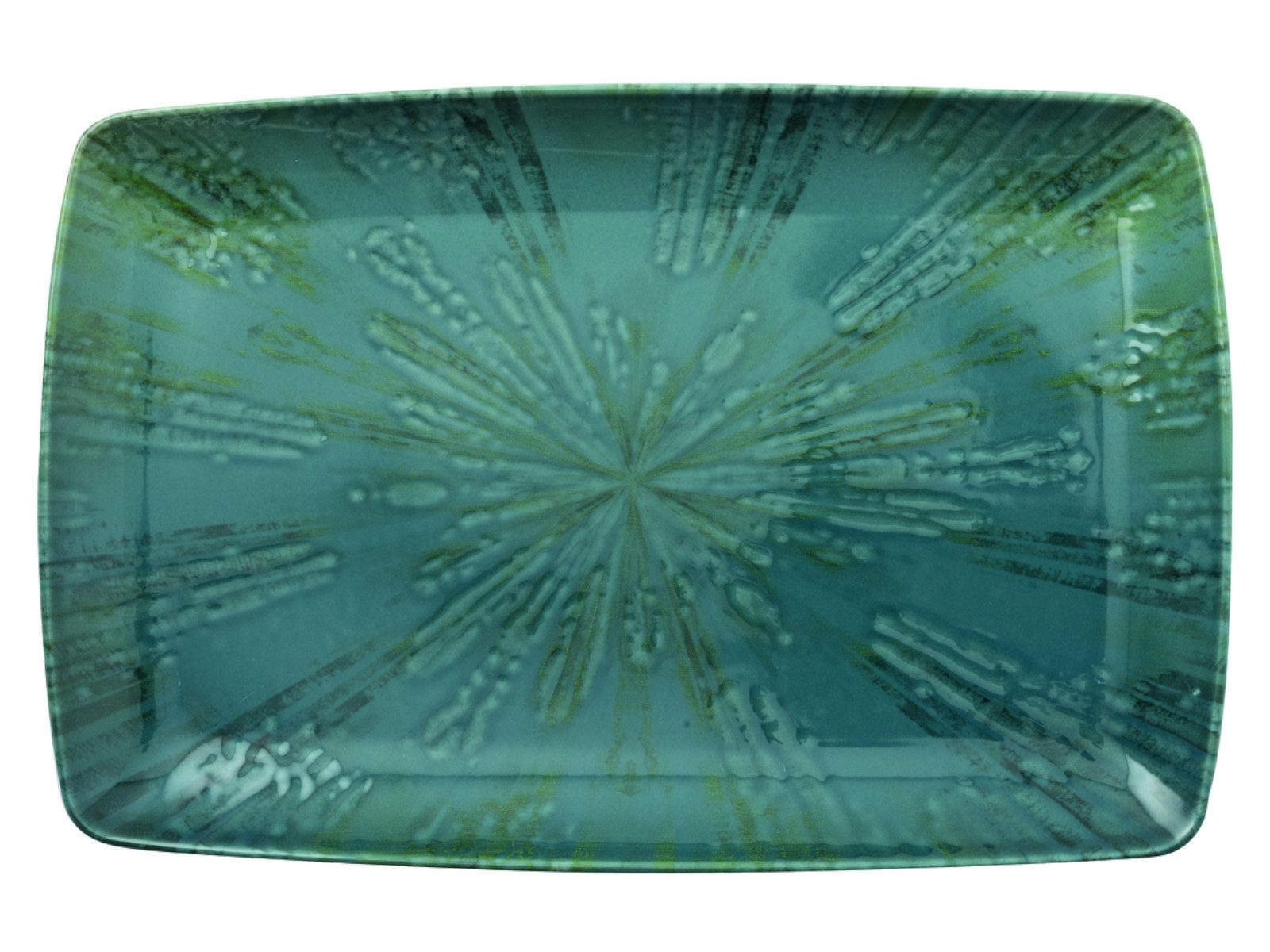 Rosenthal Servierplatte Arthur Krupp Fusion Blue Platte rechteckig 35x22cm, Porzellan, (Platten)