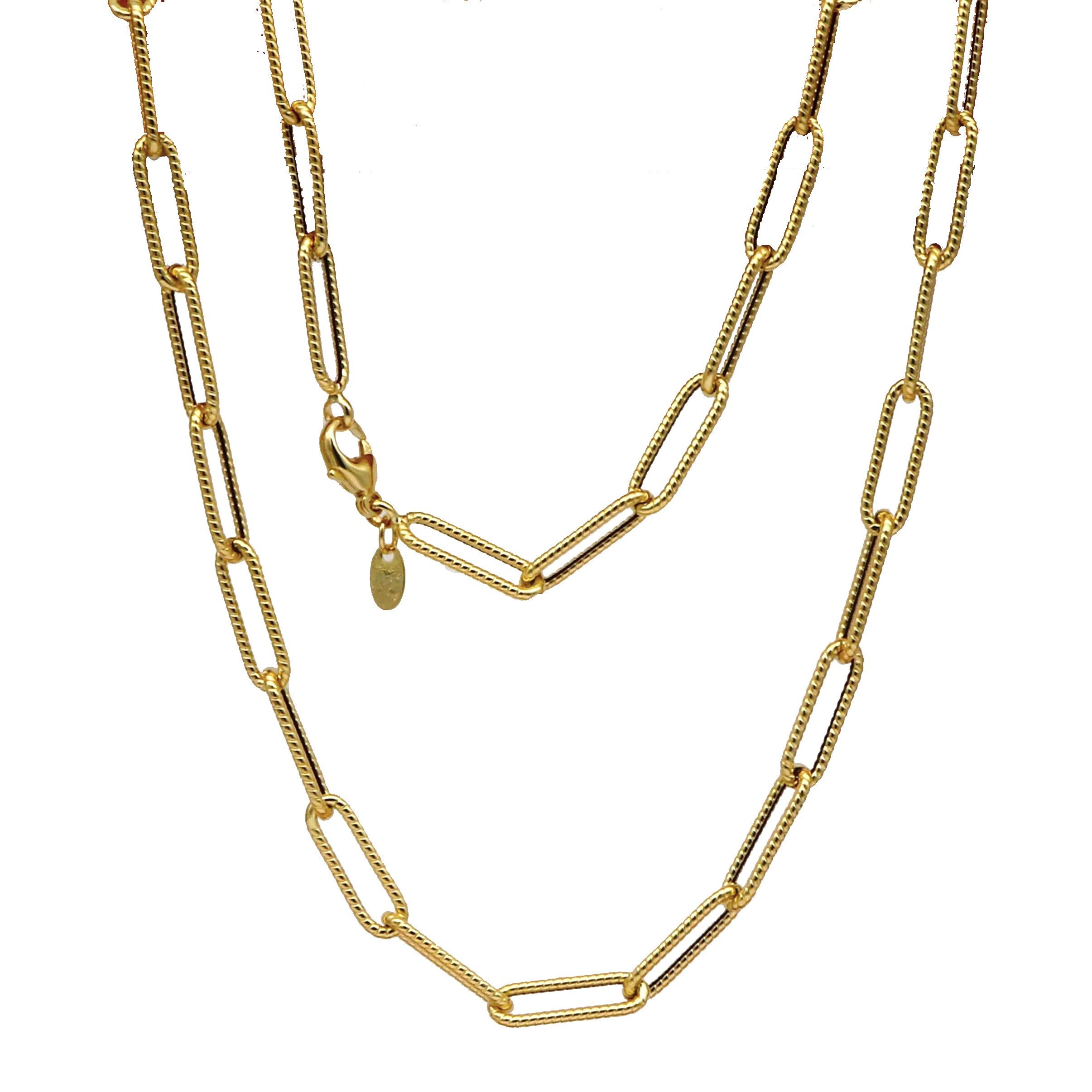 Goldkette Paper Clip gekordelt 585/14Karat Gold 5,5mm 19 - 50cm