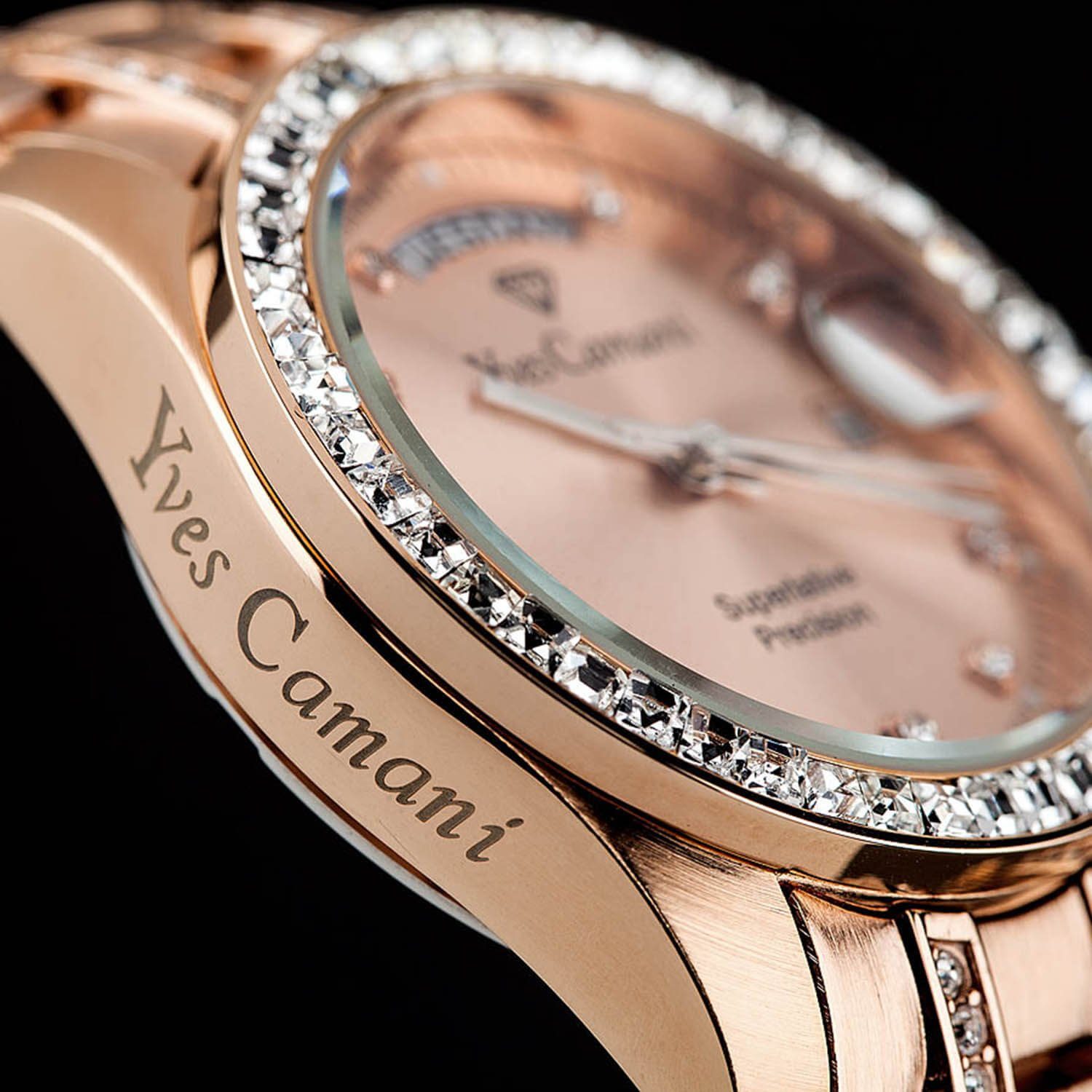 Yves Camani Quarzuhr AURON, Kratzfeste Mineralglas, 3 ATM, funktionale Datumsanzeige