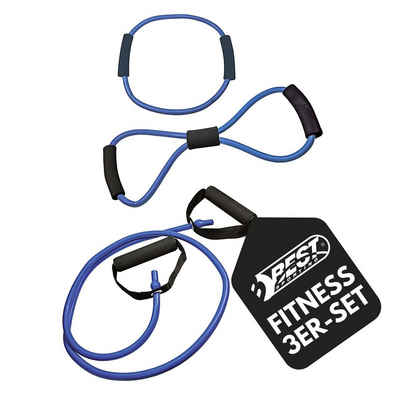 Best Sporting Physiobänder Expander Fitness Set, 3-teilig I Bänder Krafttraining in blau, Vielseitiges Set für unterschiedliche Körperpartien und Workouts.