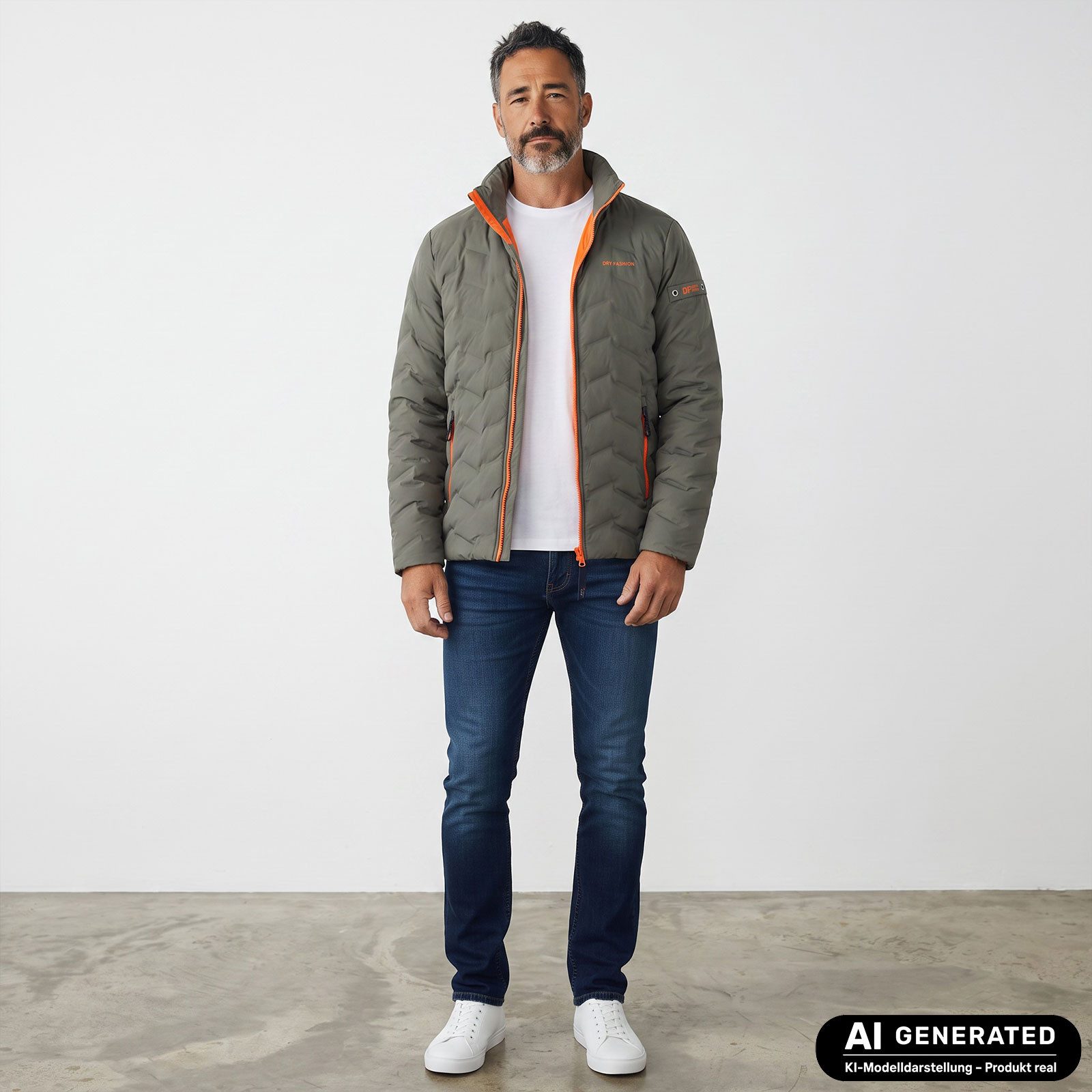 Dry Fashion Steppjacke Herren Jacke Putbus gesteppt gefüttert - Übergangsjacke Winterjacke Wind- & wasserabweisend, Stehkragen, 2-Wege-Reißverschluss, Taschen – Bild 3 von 5