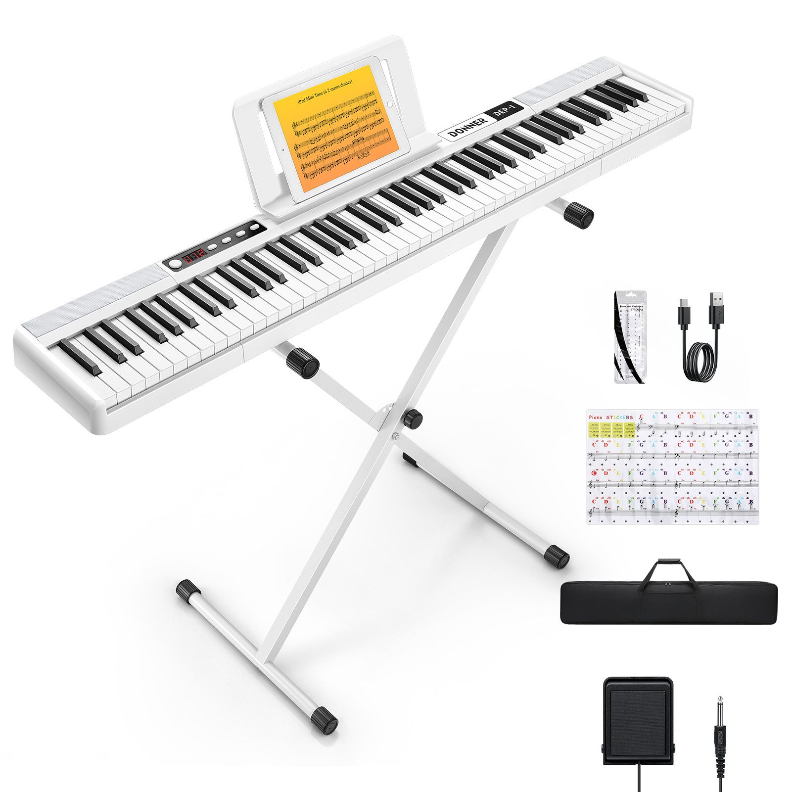 Home-Keyboard Klavier 88 Tasten Elektro piano Einsteiger Tragbares E-Piano DEP-1