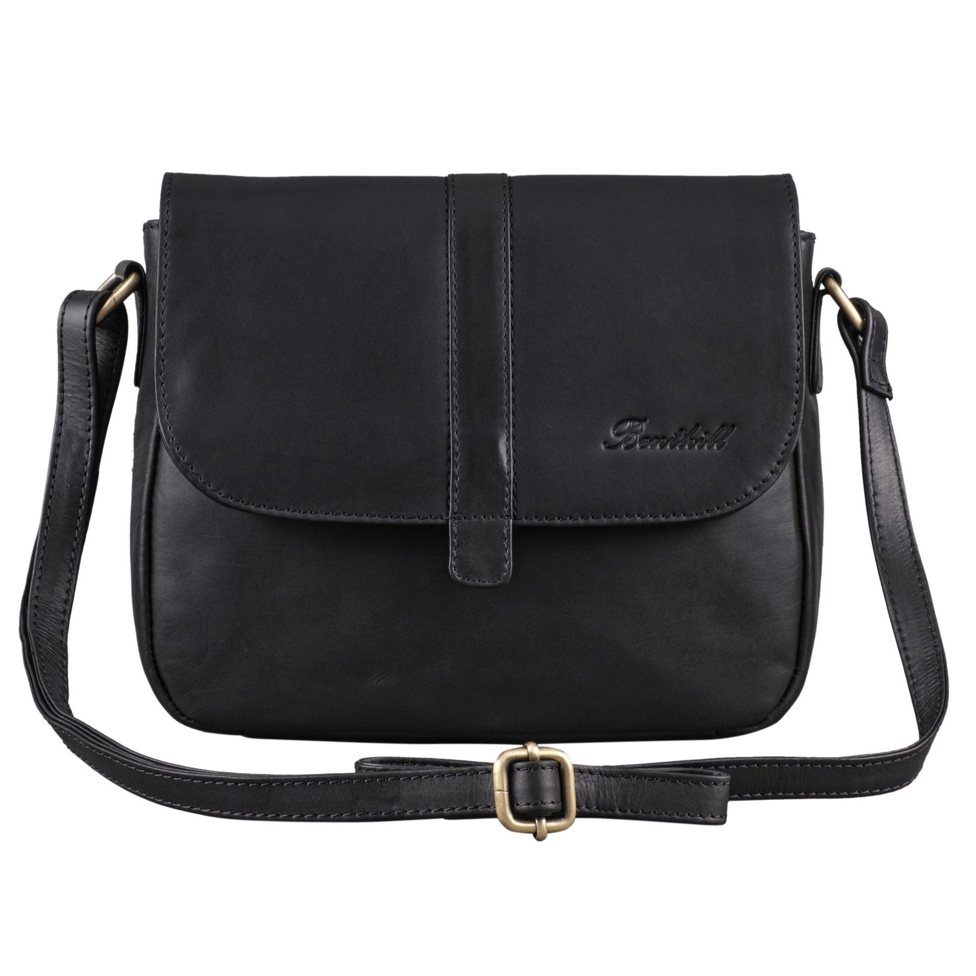Benthill Umhängetasche Damen Echt Leder Tasche Handtasche Schultertasche Vintag Umhängetasche, Schultergurt / Umhängegurt Reißverschlussfach