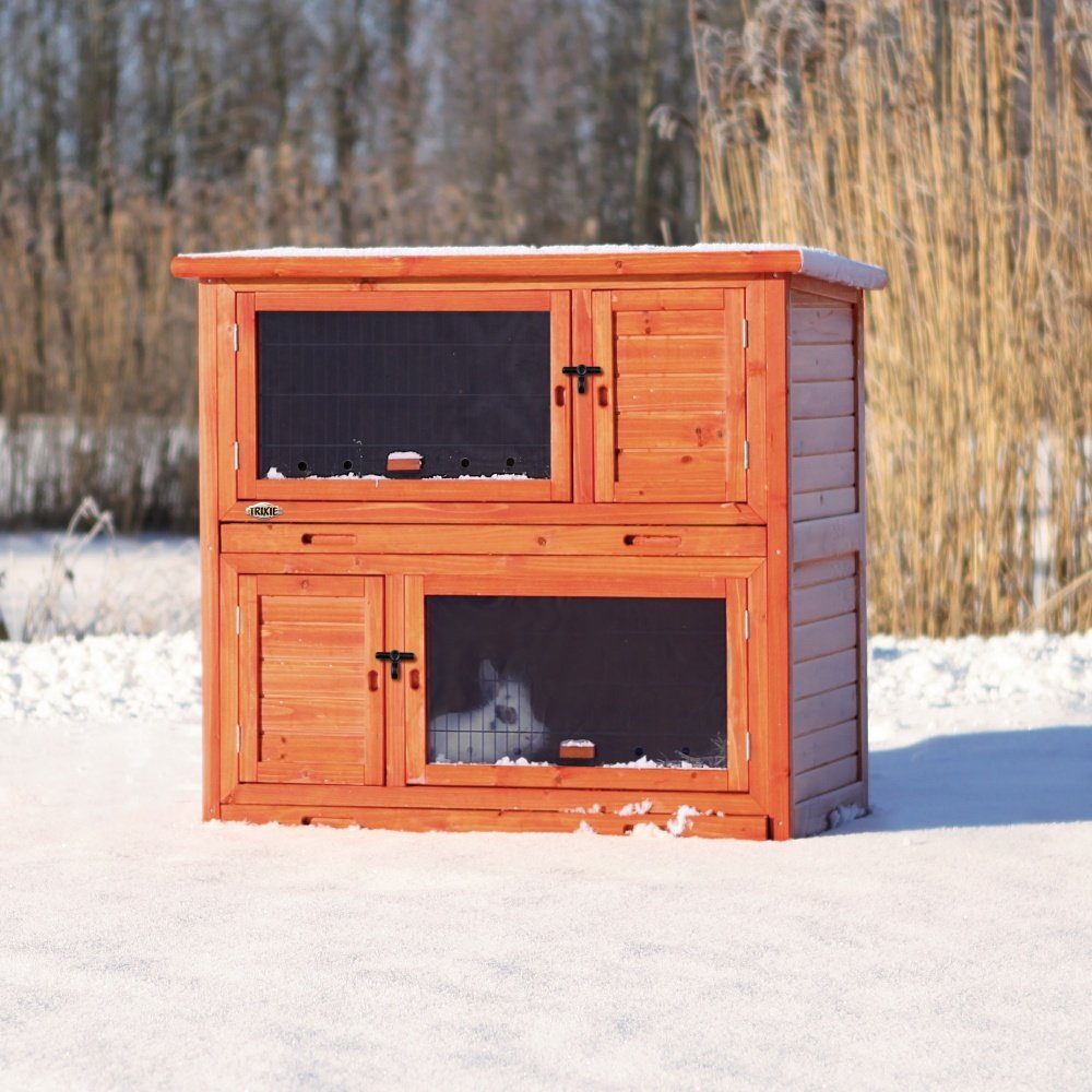 TRIXIE Kleintierstall natura Kaninchenstall mit Wärmedämmung