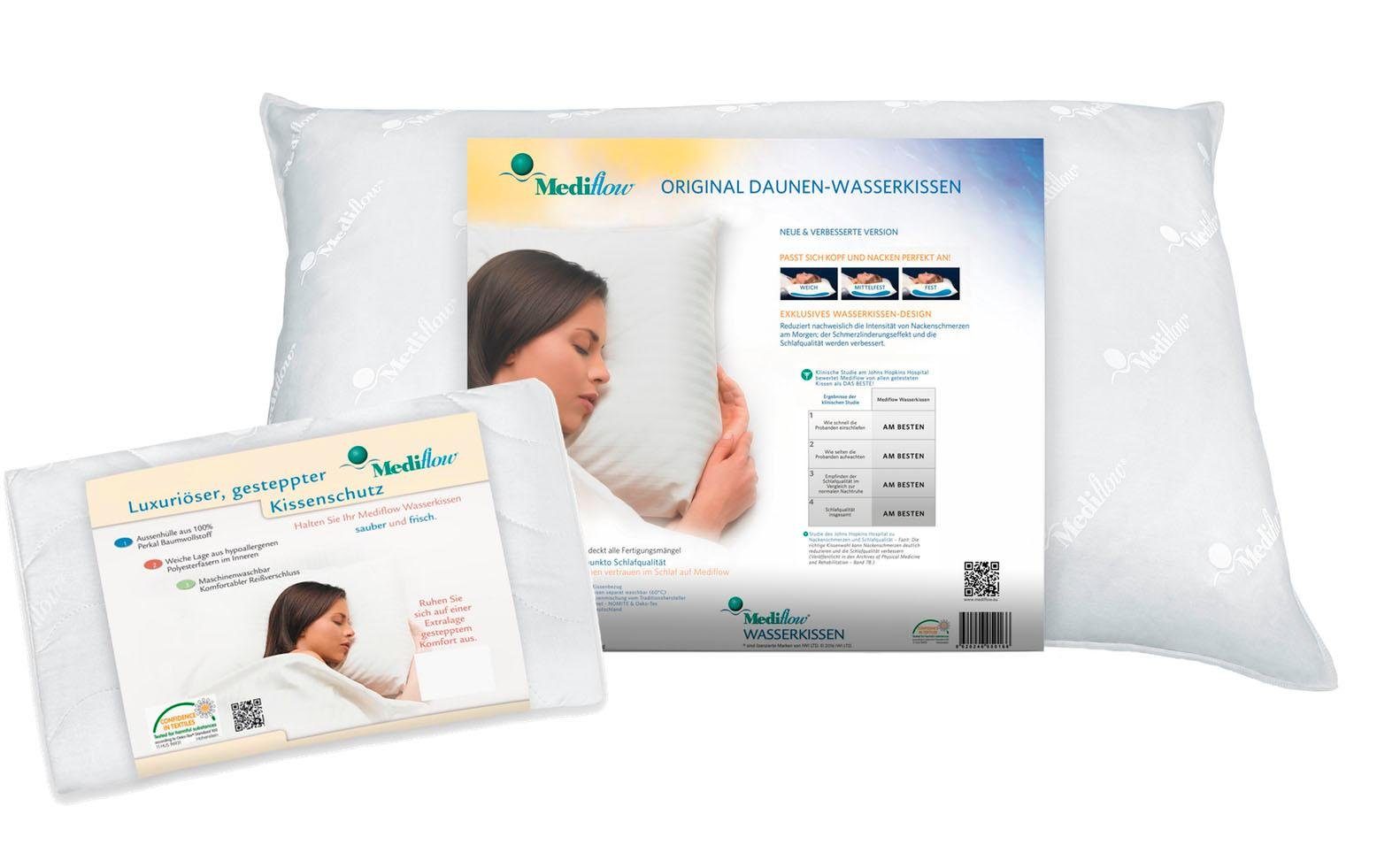 Wasserkissen Mediflow Kombipack - Original Wasserkissen + Luxus-Schonbezug 50x70 cm