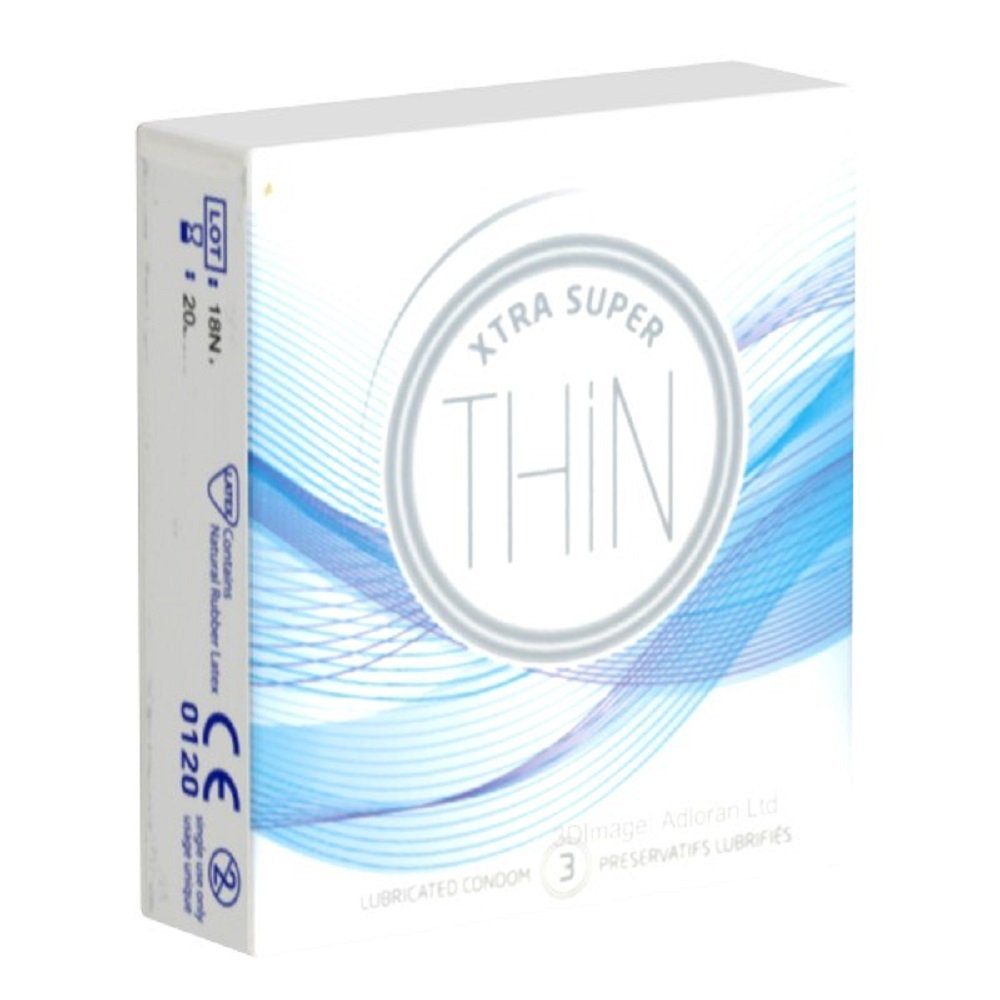 Sugant Kondome Love Light Xtra Super Thin Packung mit, 3 St., superdünne Kondome mit 0,043mm Wandstärke