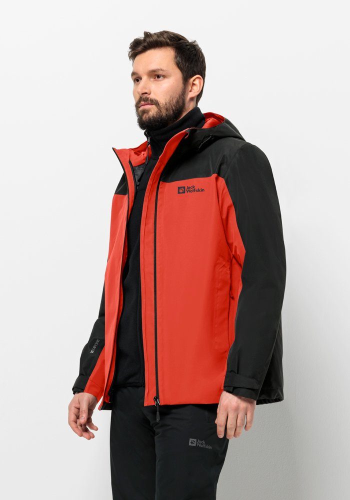 Jack Wolfskin 3-in-1-Funktionsjacke TAUBENBERG JKT M 3IN1 strong-red teilig) (2