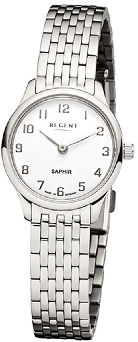 Regent Quarzuhr Regent Damen Uhr GM-1457 Metall Quarz, Damen Armbanduhr rund, klein (ca. 25mm), Metallarmband