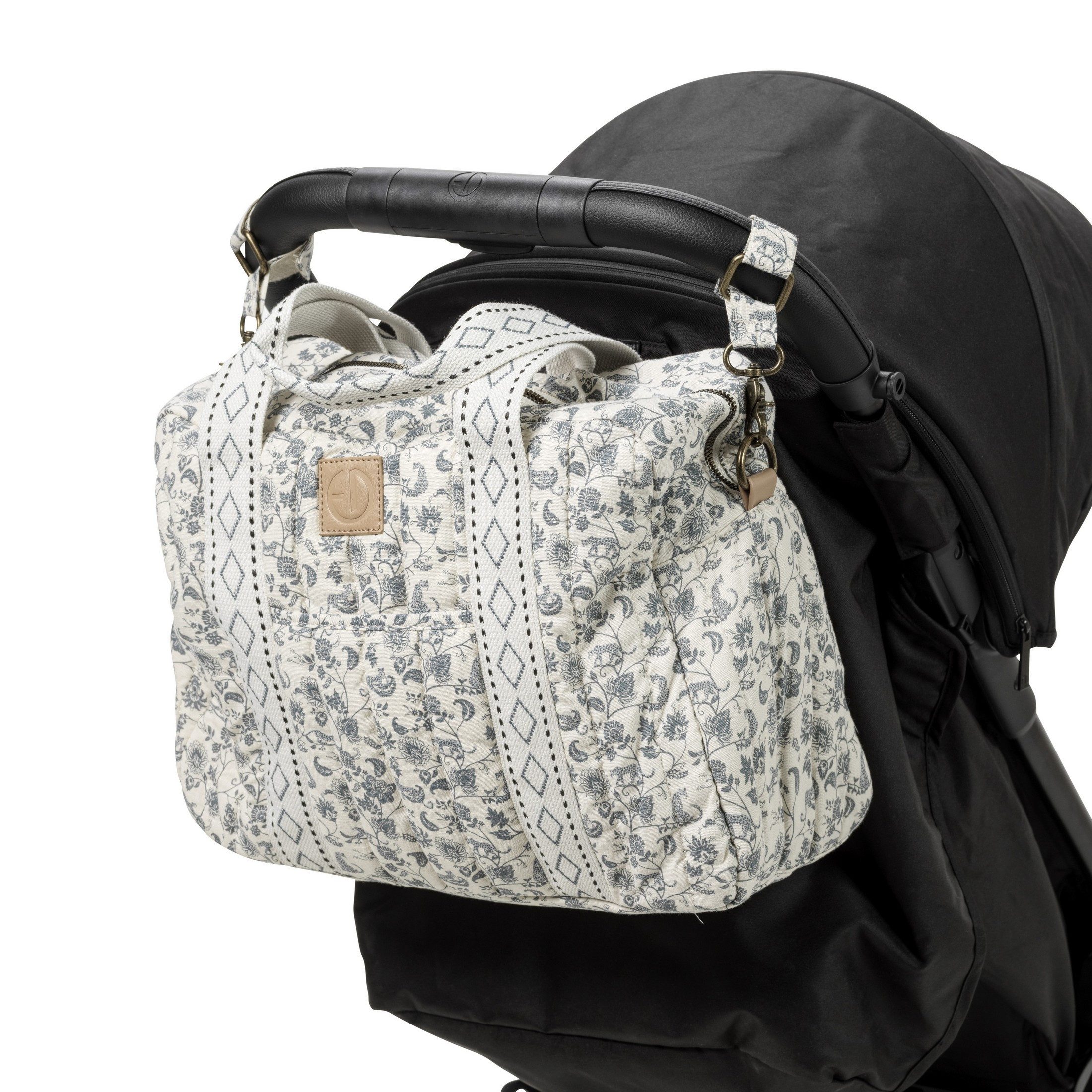 Elodie Wickeltasche Elodie - Wickeltasche - Garden Leo Toile 28x36 cm (Inkl. Trageriemen und Wickeltasche), Praktische Aufteilung