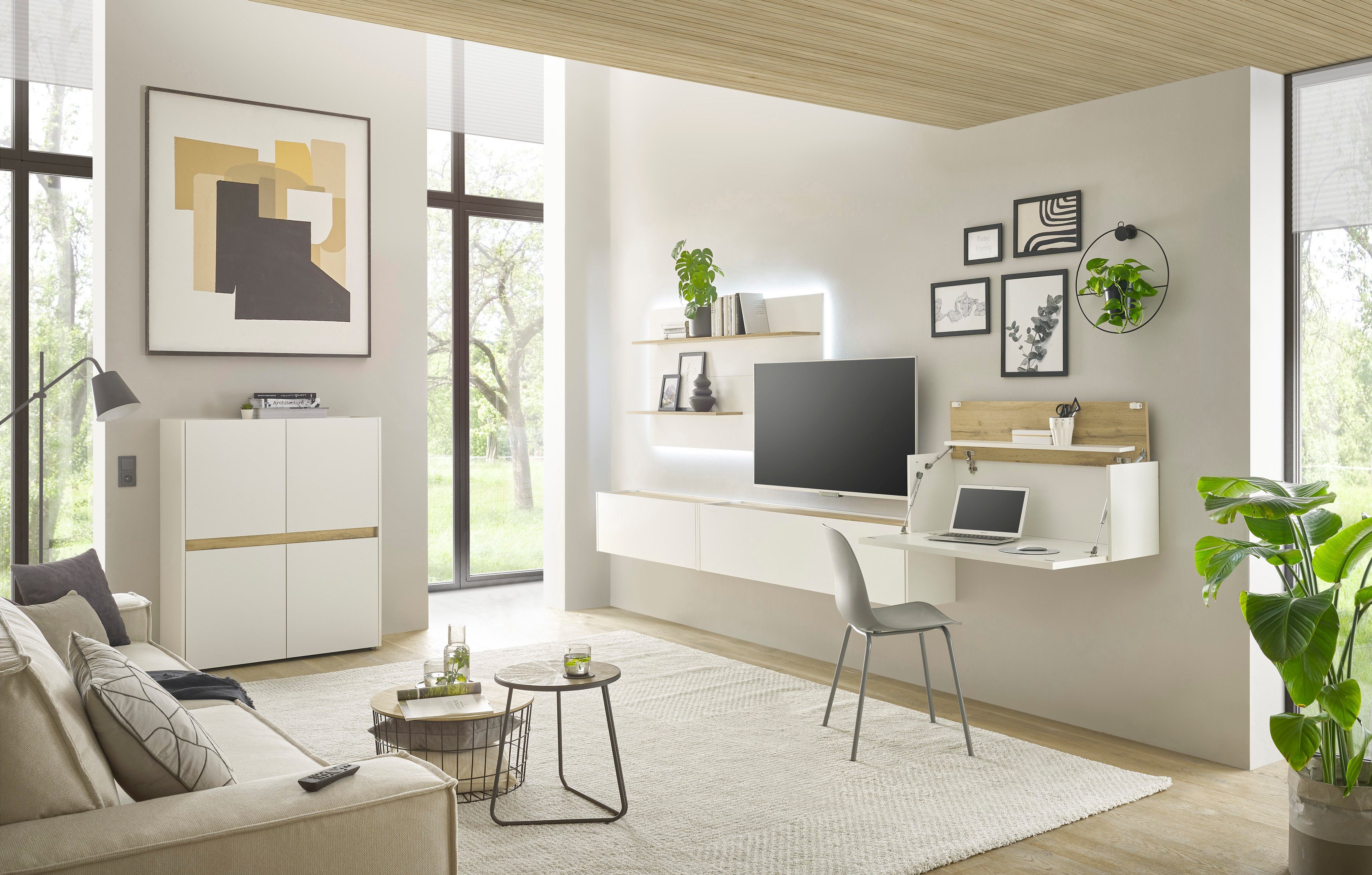 INOSIGN Büromöbel-Set CiTY/GiRON, (Set, 5-tlg), Home Office, Wandsekretär