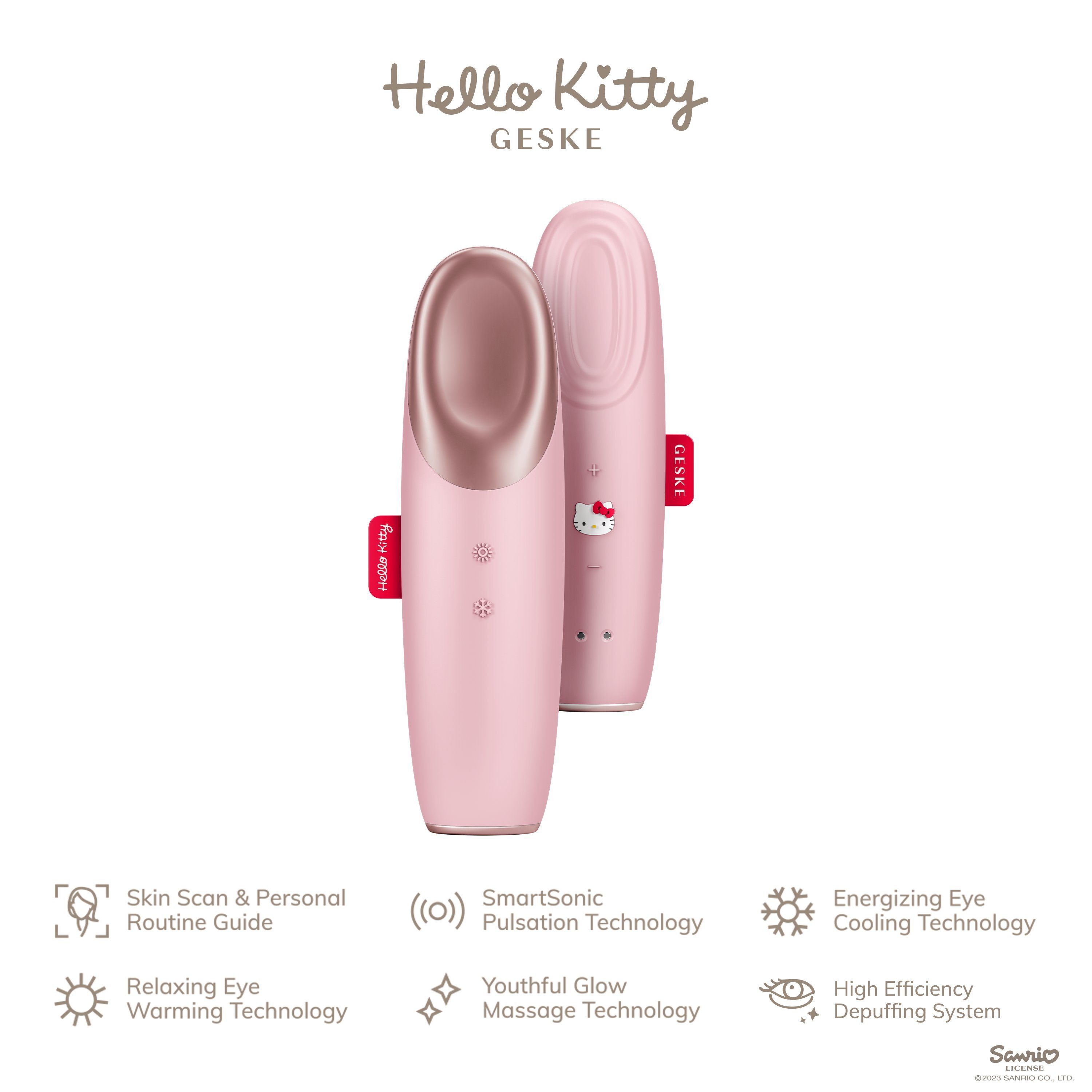 2-tlg., Kitty in Du Hautpflegeroutine. erhältst (SmartAppGuided der Mit 1, GESKE Hello Eye App Kitty 6 Hello Device), deine Pink & Gerät personalisierte SmartAppGuided™ Energizer kostenloser Warm Augen-Roll-on Cool inkl. APP