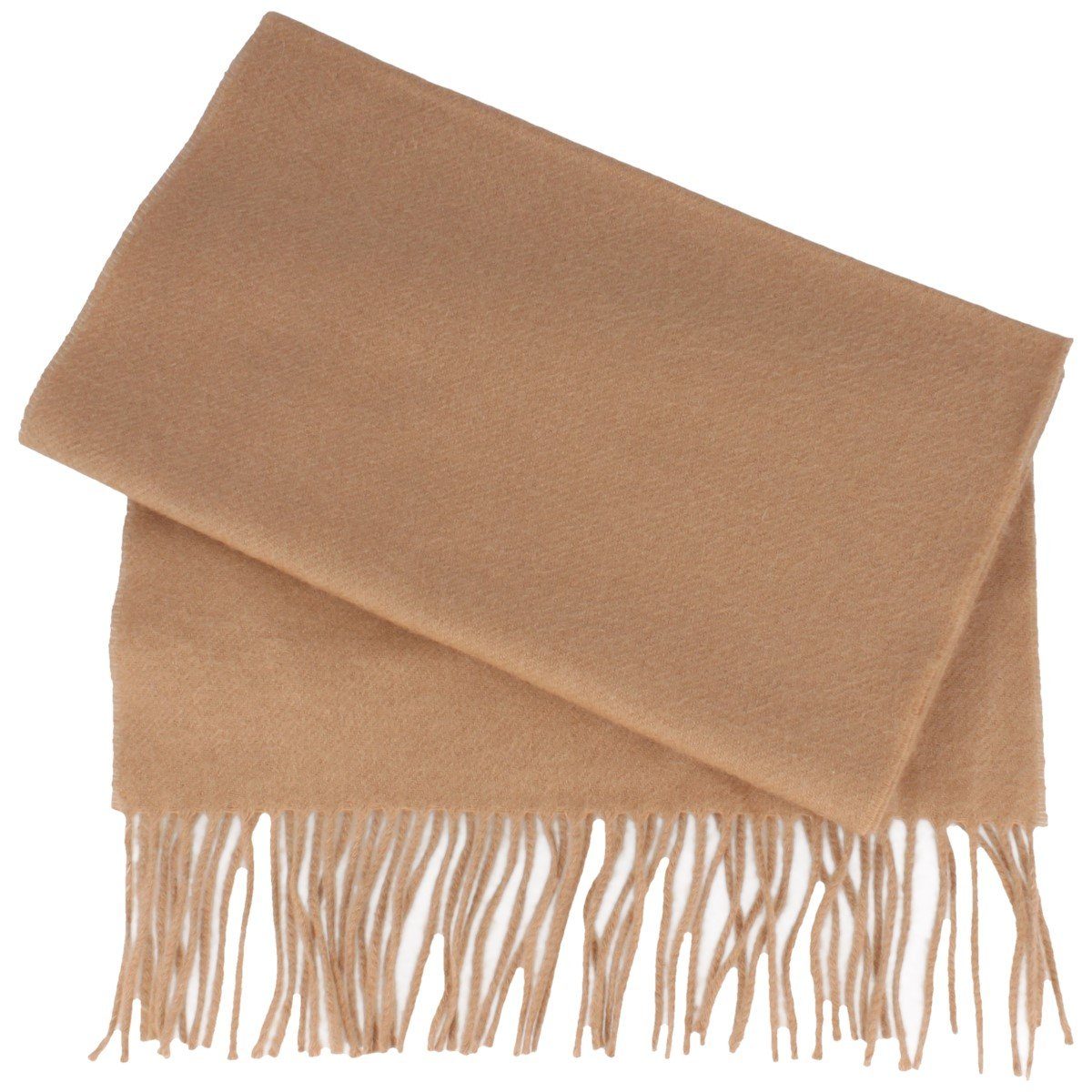 Breiter Wollschal, Weich/Cashmere100%/Fransenschal Uni-Farbe