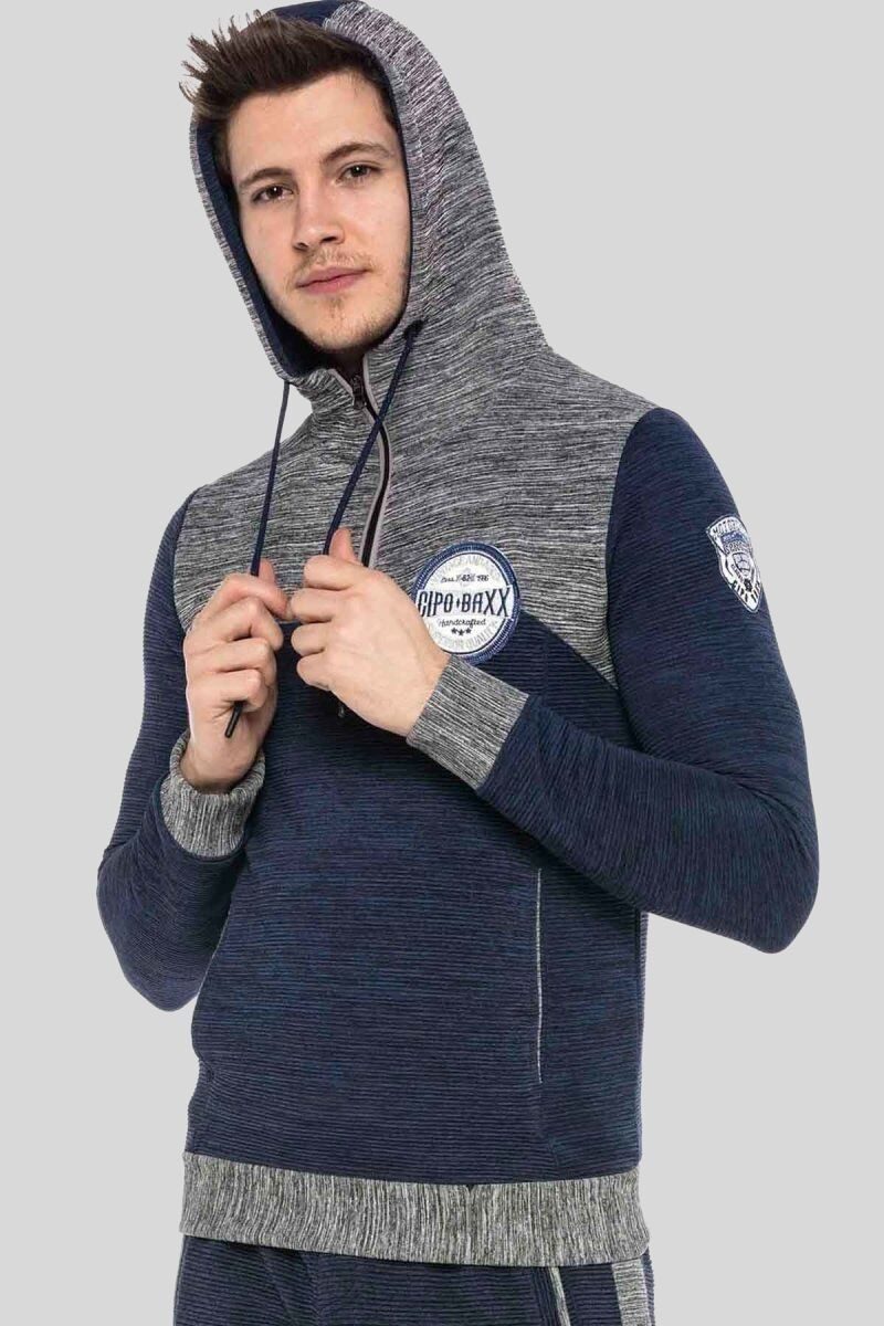 Cipo & Baxx Kapuzensweatshirt Sweatshirts (1-tlg) mit Zipper und Konstrast-Look