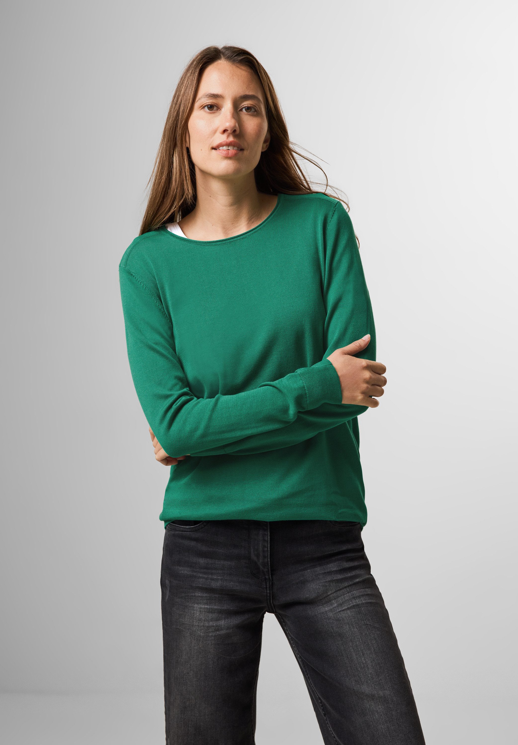 CECIL Strickpullover mit Rundhalsausschnitt