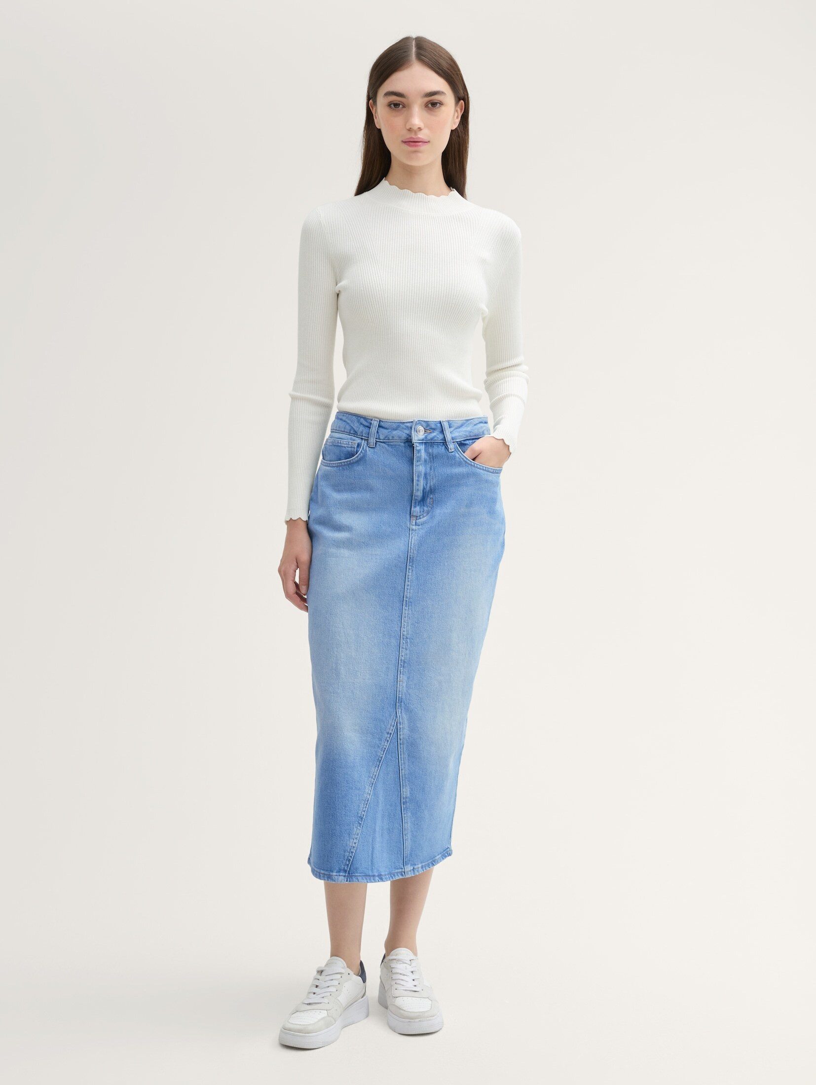 TOM TAILOR Denim Sommerrock Midi Jeansrock günstig online kaufen
