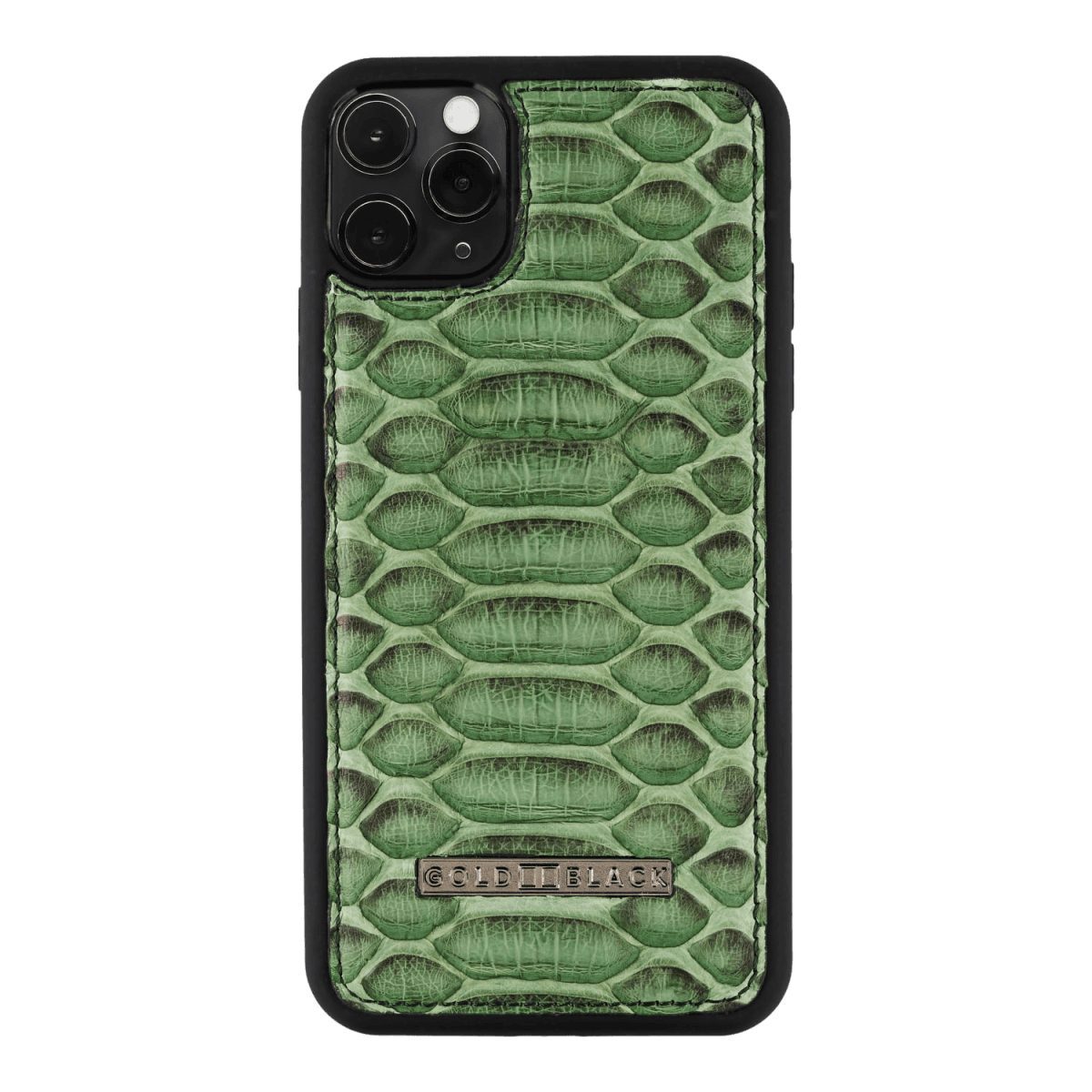 Handyhülle GOLDBLACK iPhone 11 Pro Max Lederhülle Python Grasgrün